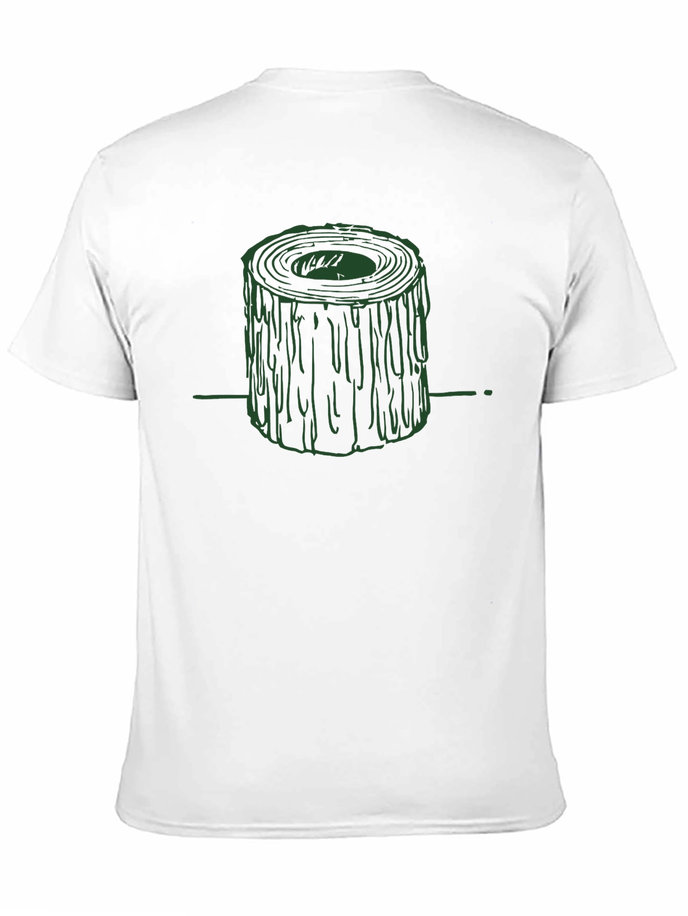 Green Tree Stump Graphic Black T-Shirt