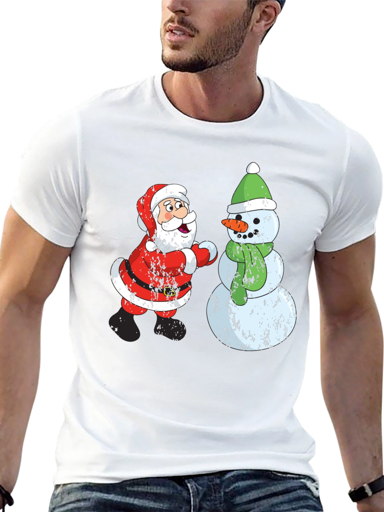 Santa & Snowman Christmas Tee