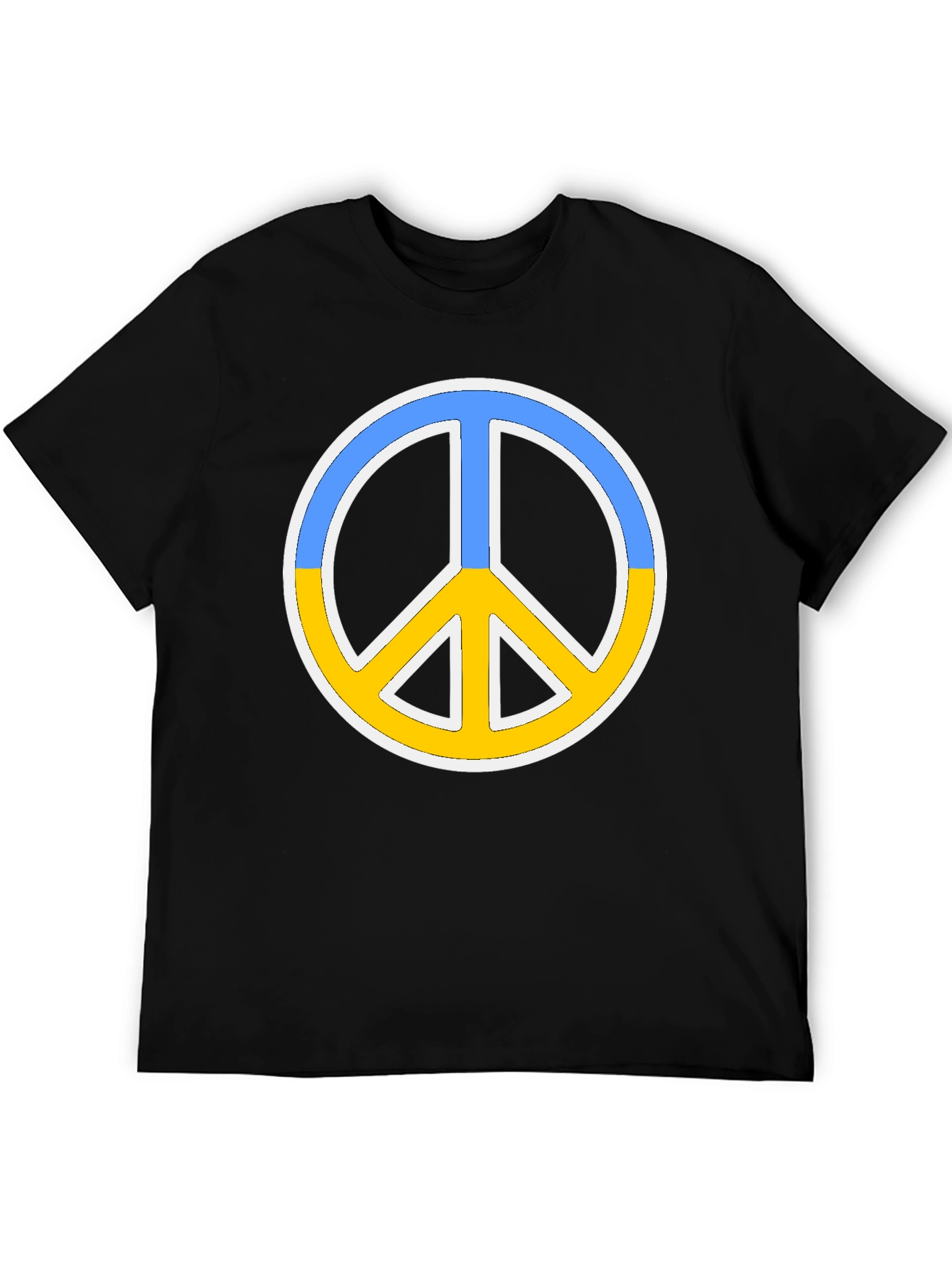 Ukraine Peace Sign Black T-Shirt
