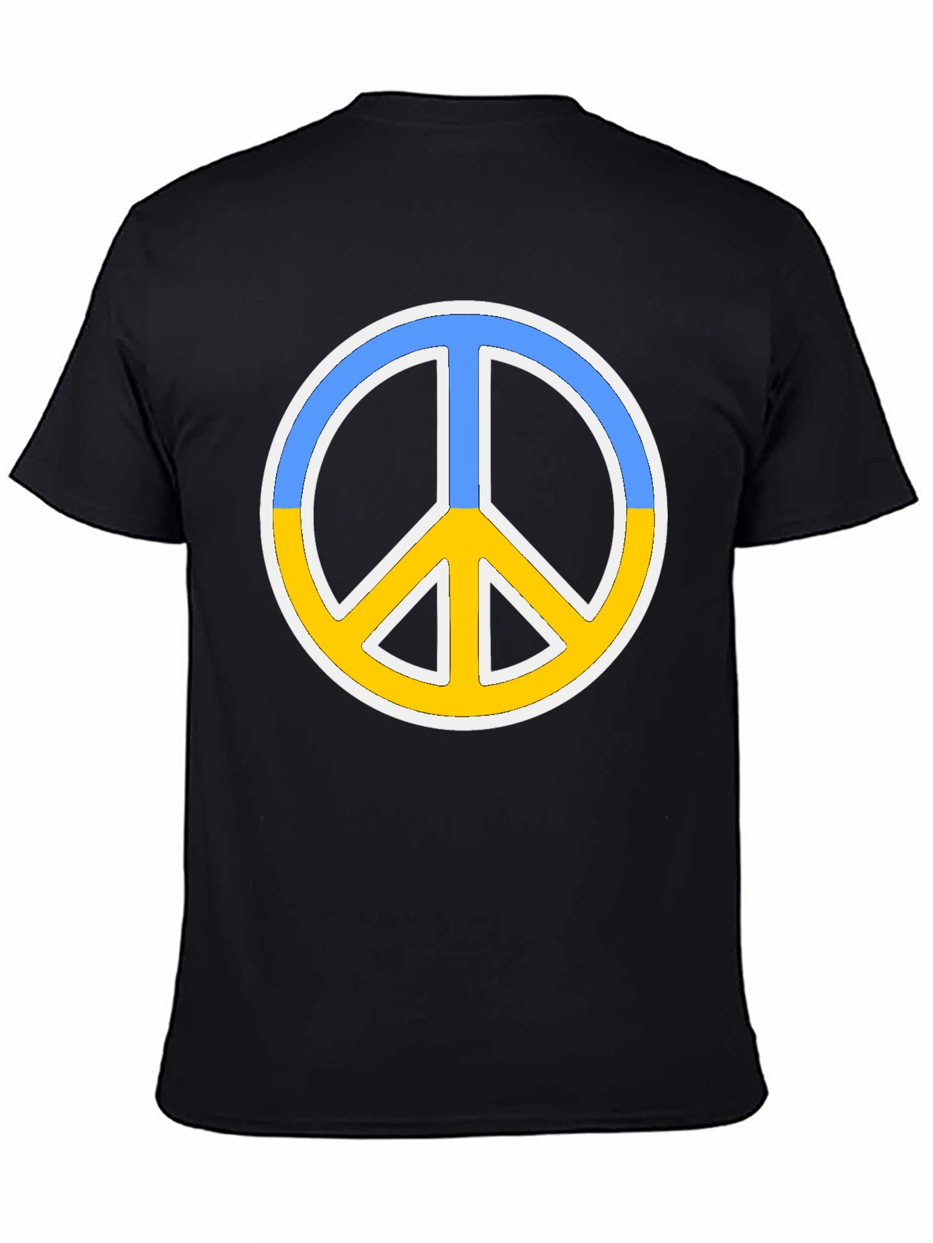 Ukraine Peace Sign Black T-Shirt