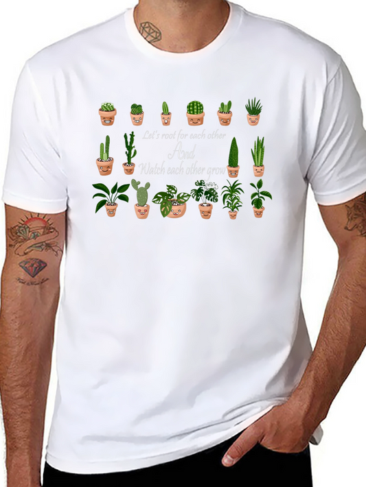 Cute Cactus T-Shirt - Lets Root for Each Other