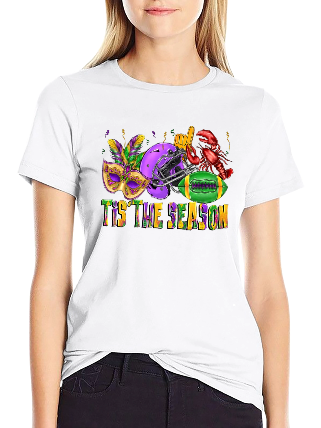 Mardi Gras Football Season T-Shirt