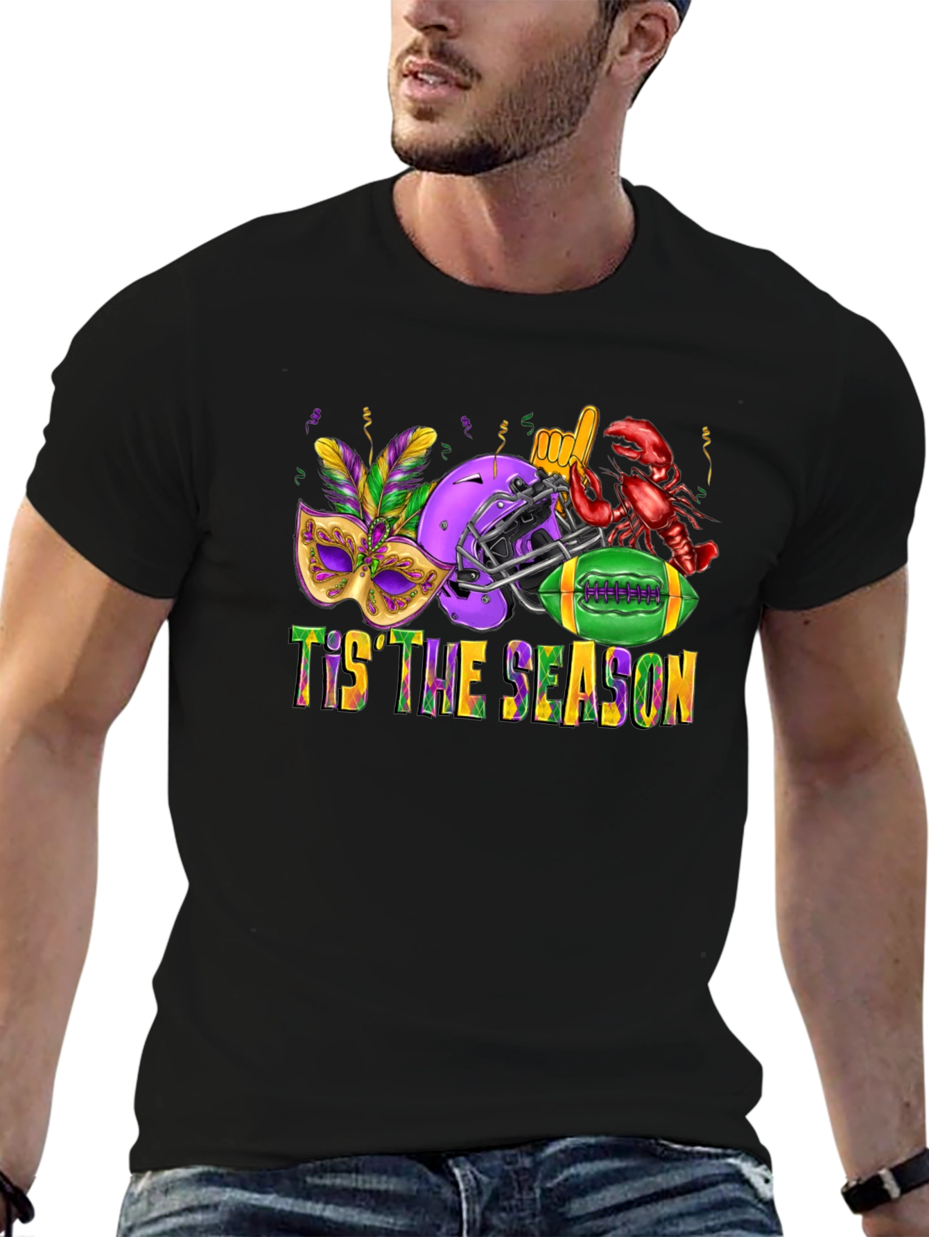 Mardi Gras Football Season T-Shirt