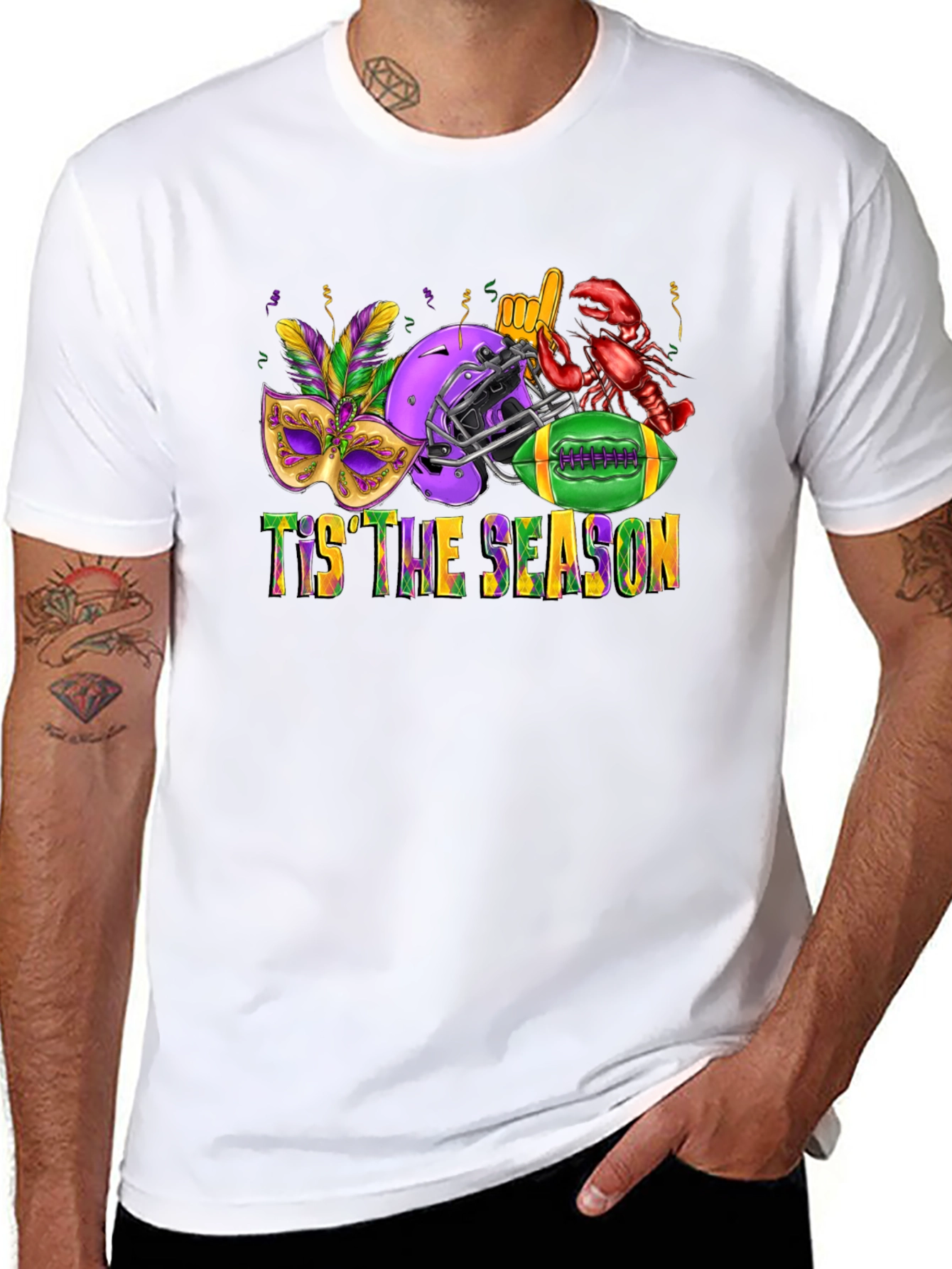 Mardi Gras Football Season T-Shirt