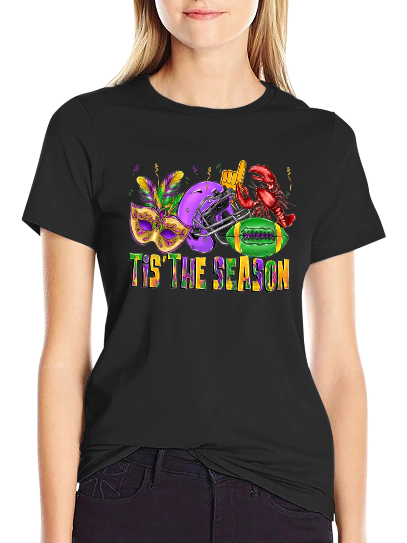 Mardi Gras Football Season T-Shirt