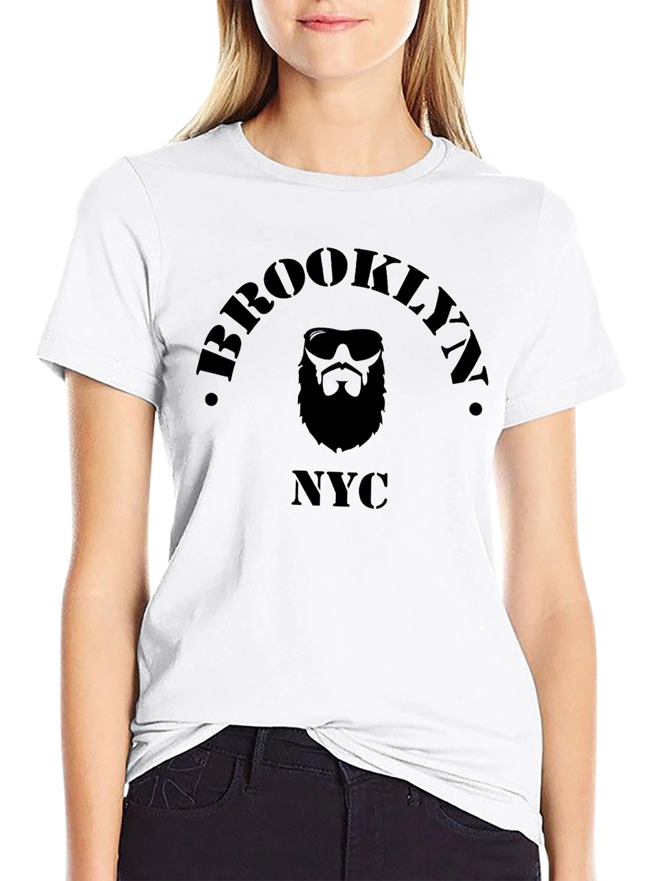 Brooklyn NYC Beard Graphic T-Shirt - Mens Black Tee