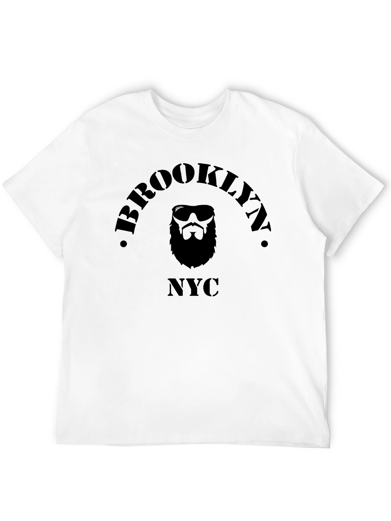 Brooklyn NYC Beard Graphic T-Shirt - Mens Black Tee