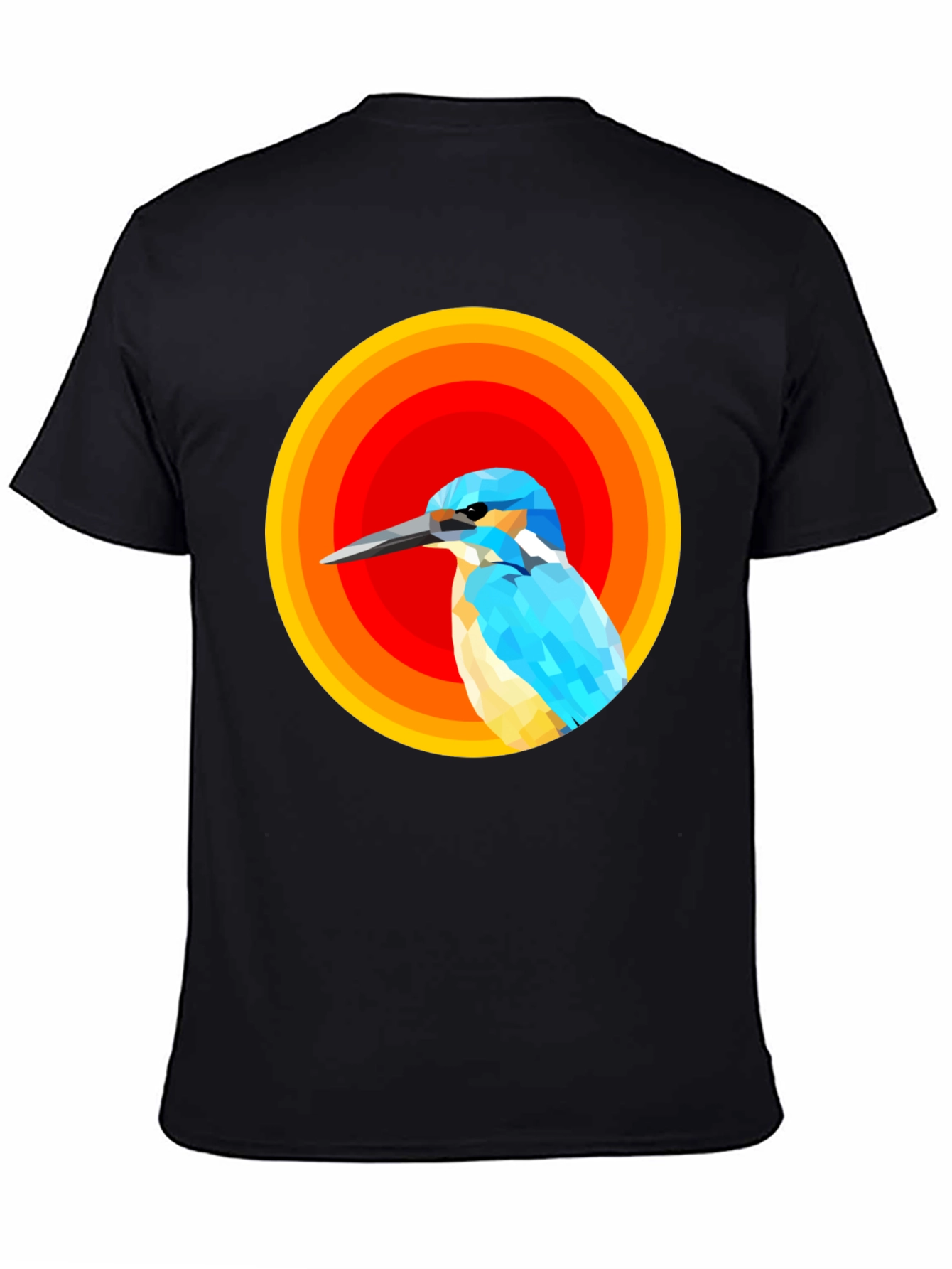 Abstract Bird Graphic Tee - Mens Black T-Shirt