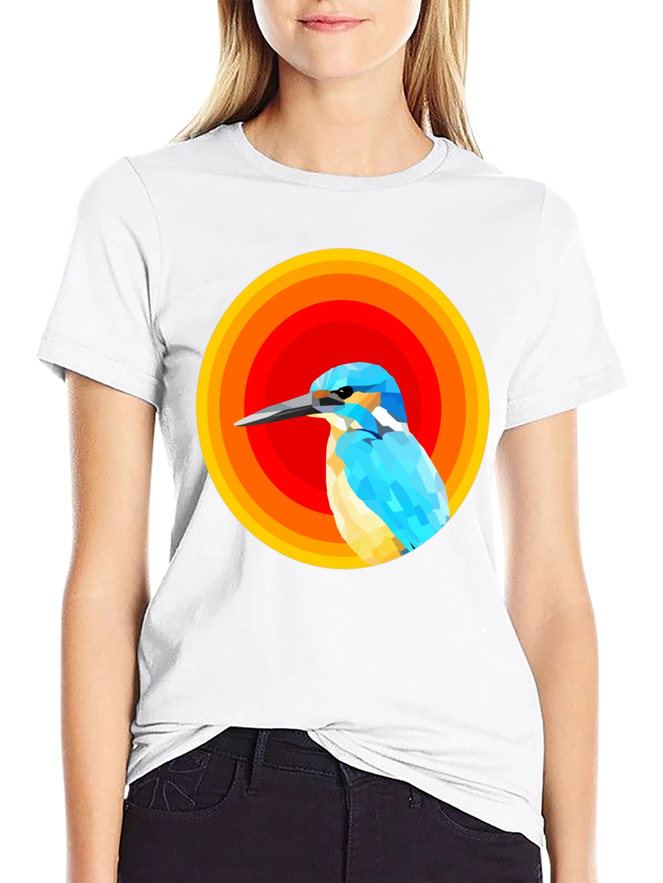 Abstract Bird Graphic Tee - Mens Black T-Shirt
