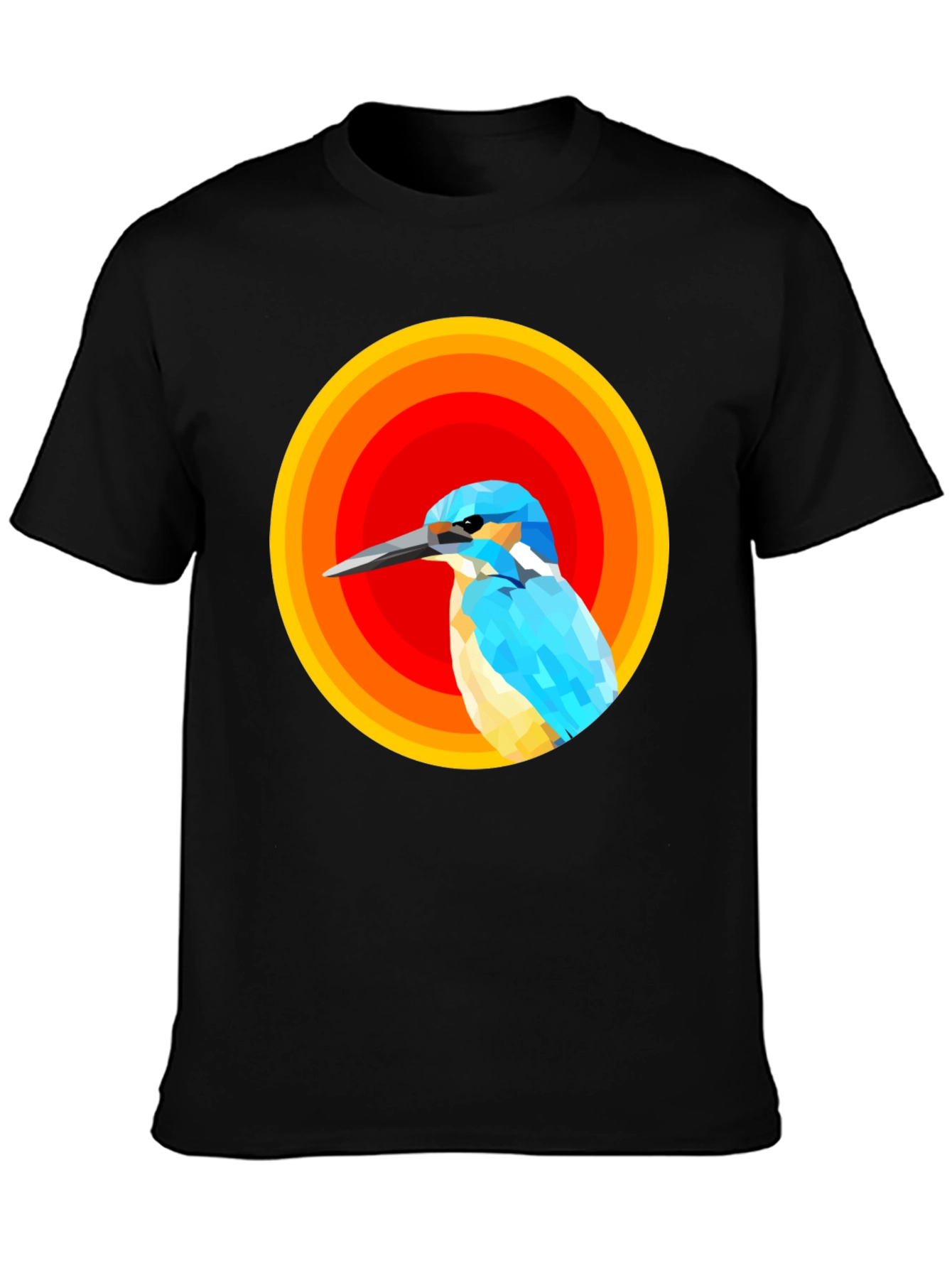Abstract Bird Graphic Tee - Mens Black T-Shirt