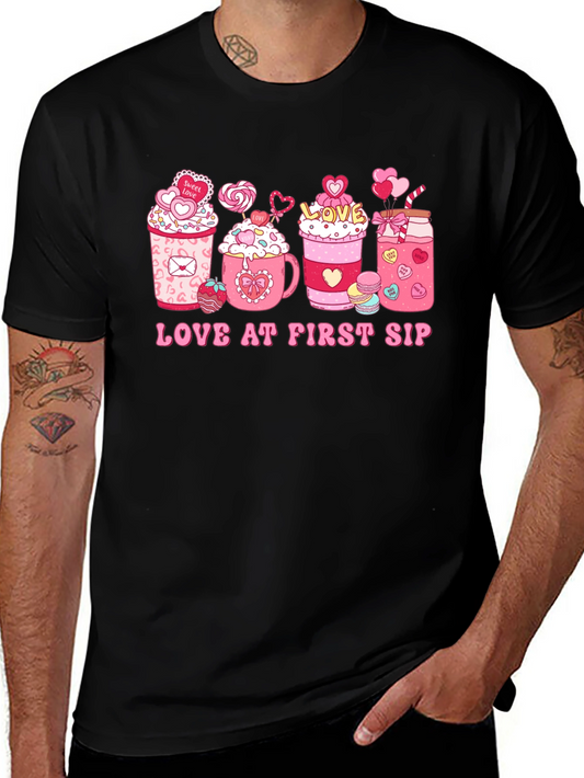 Love at First Sip Valentines Day T-shirt