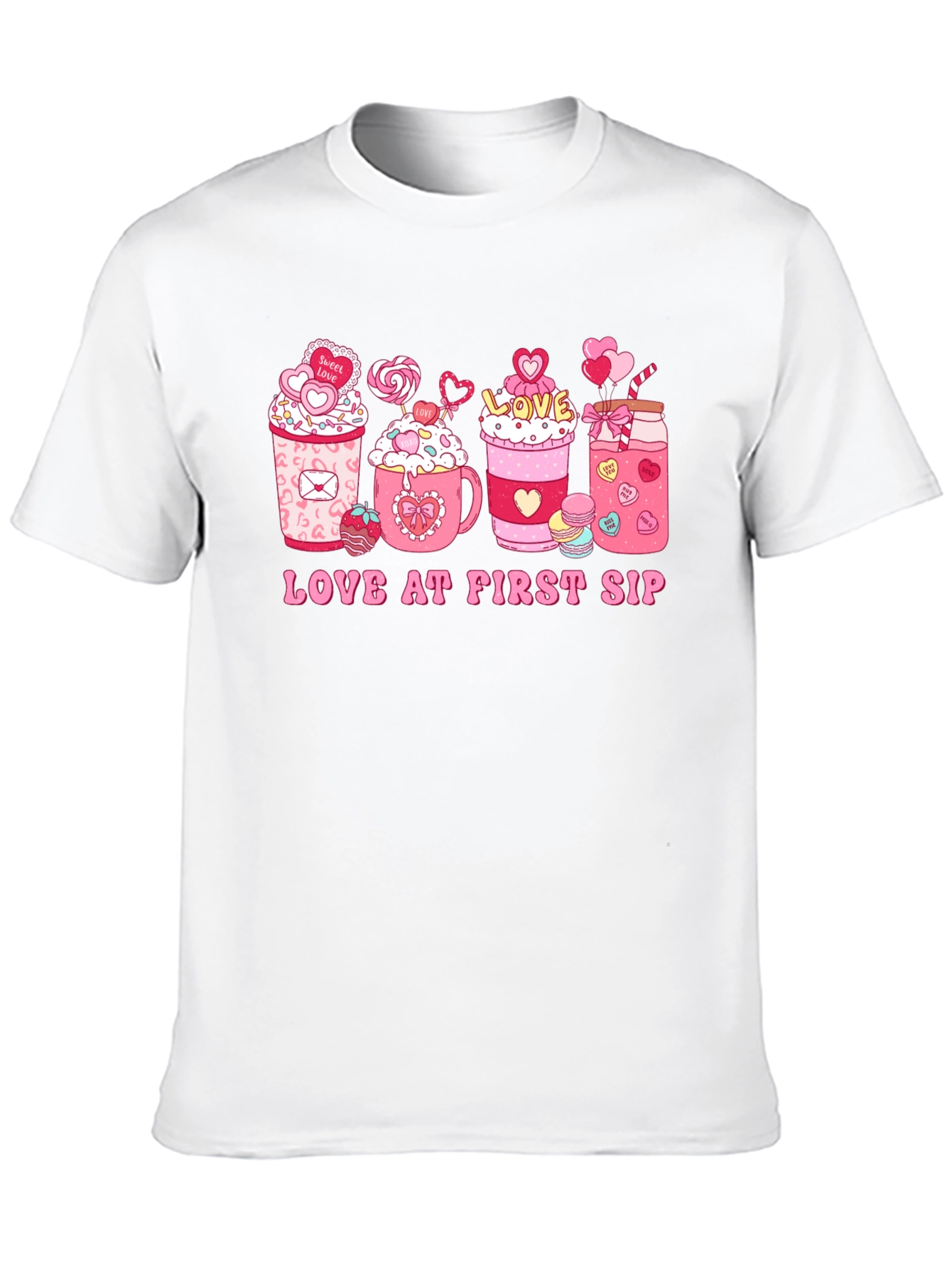 Love at First Sip Valentines Day T-shirt
