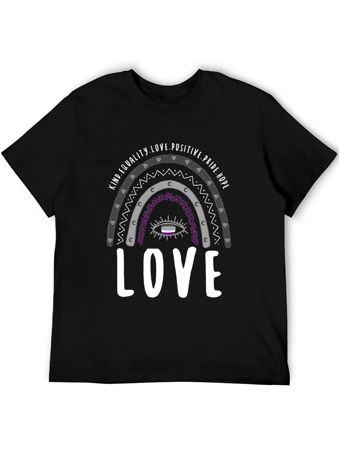 Asexual Pride Rainbow Love Graphic Tee