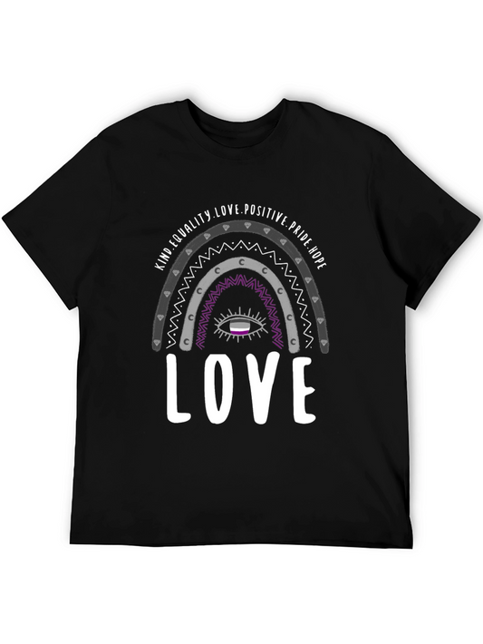 Asexual Pride Rainbow Love Graphic Tee