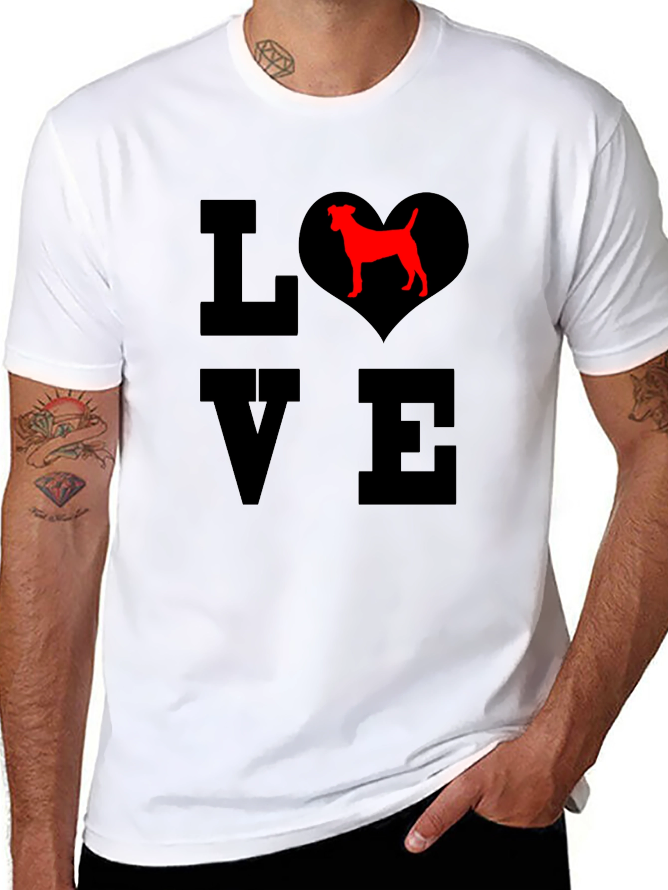 Love Dog T-Shirt - Heart Pet Graphic Tee