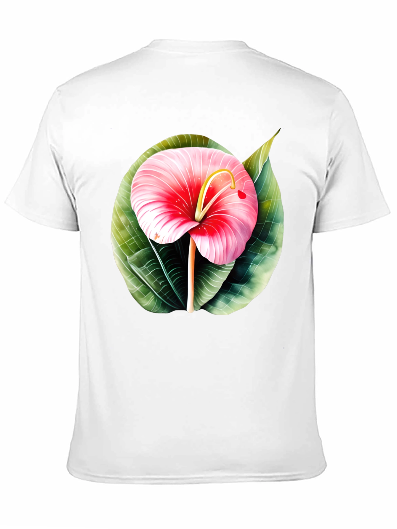 Tropical Flower Graphic Tee - Mens Black T-Shirt