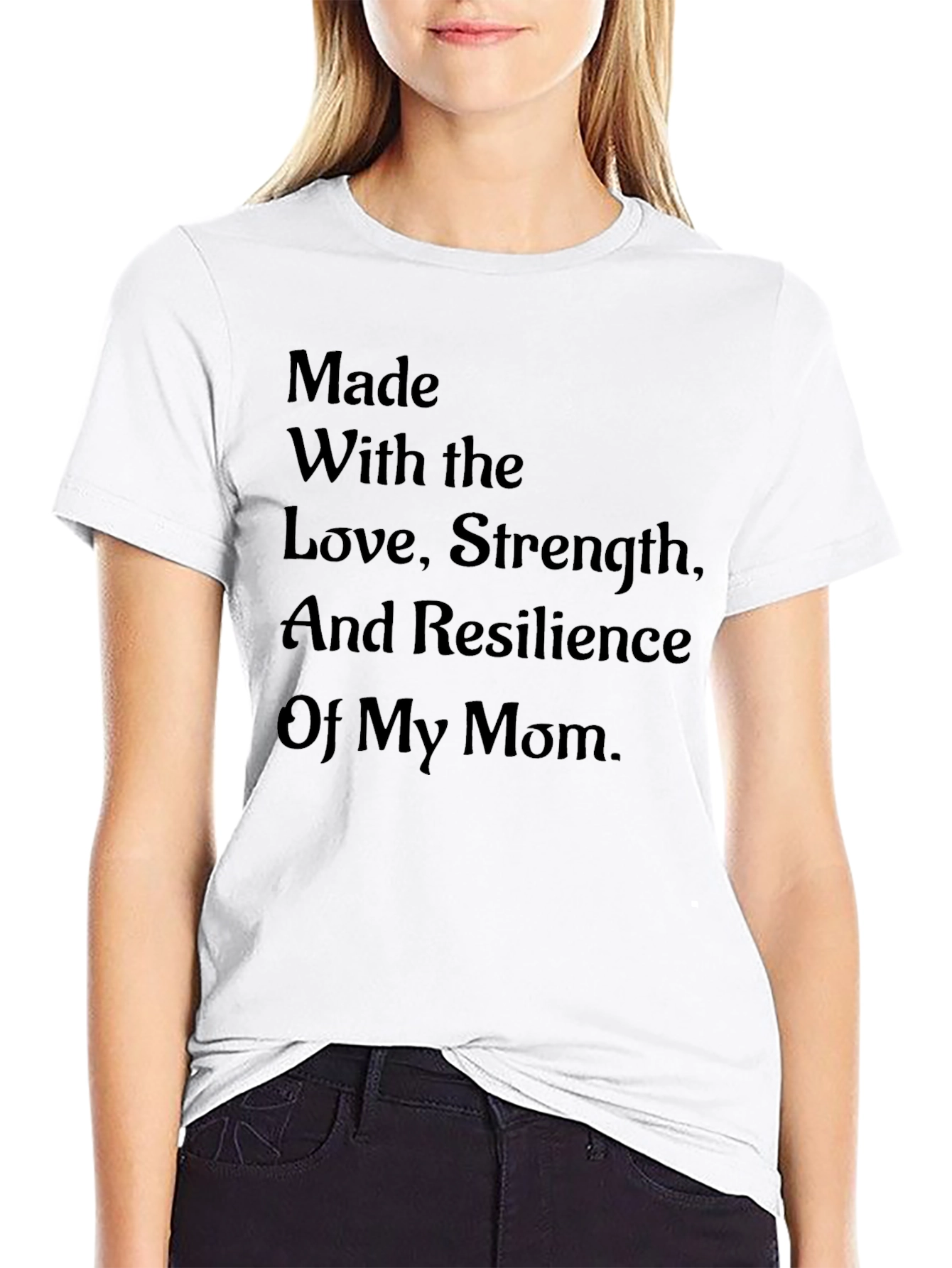 Mom Love Strength Resilience Black T-Shirt