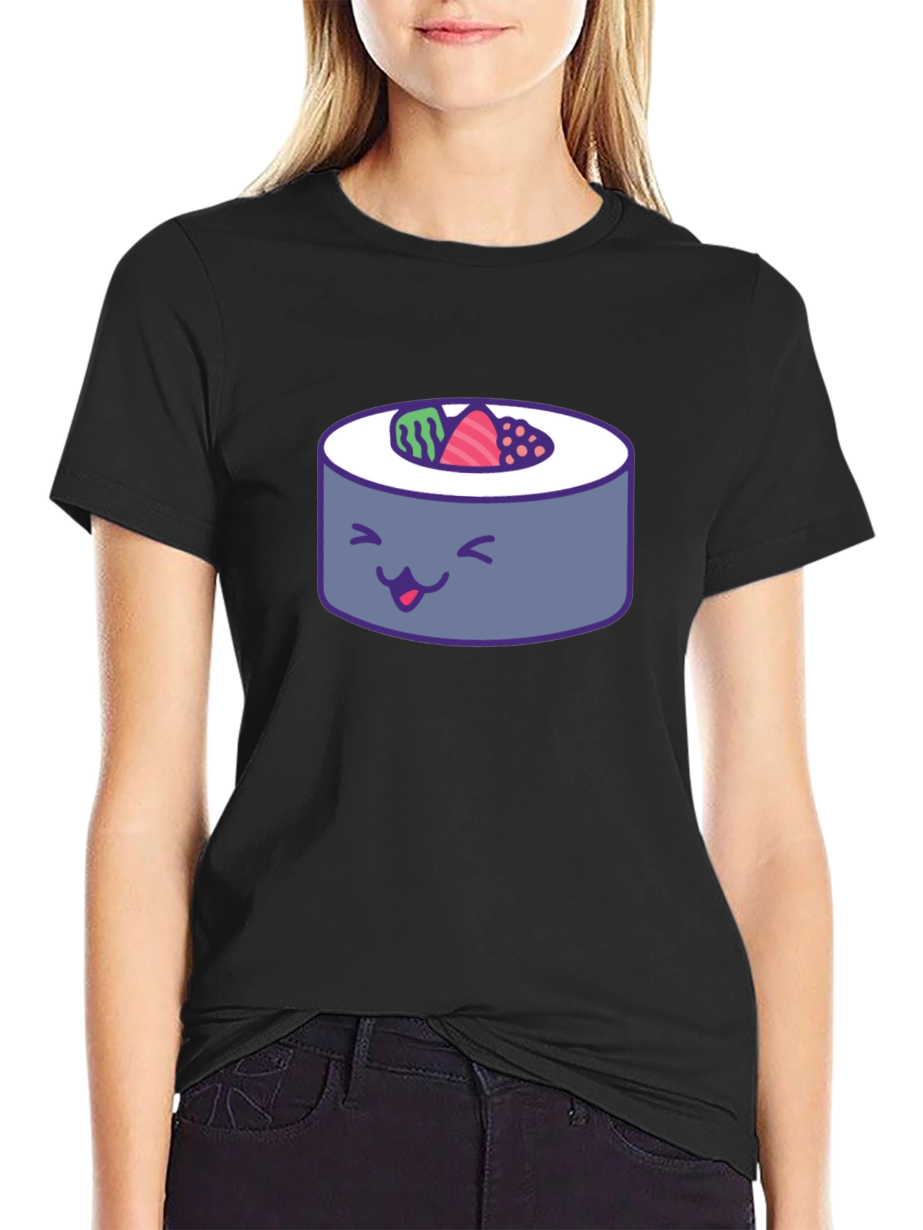 Sushi Roll Graphic Tee - Fun Foodie T-Shirt