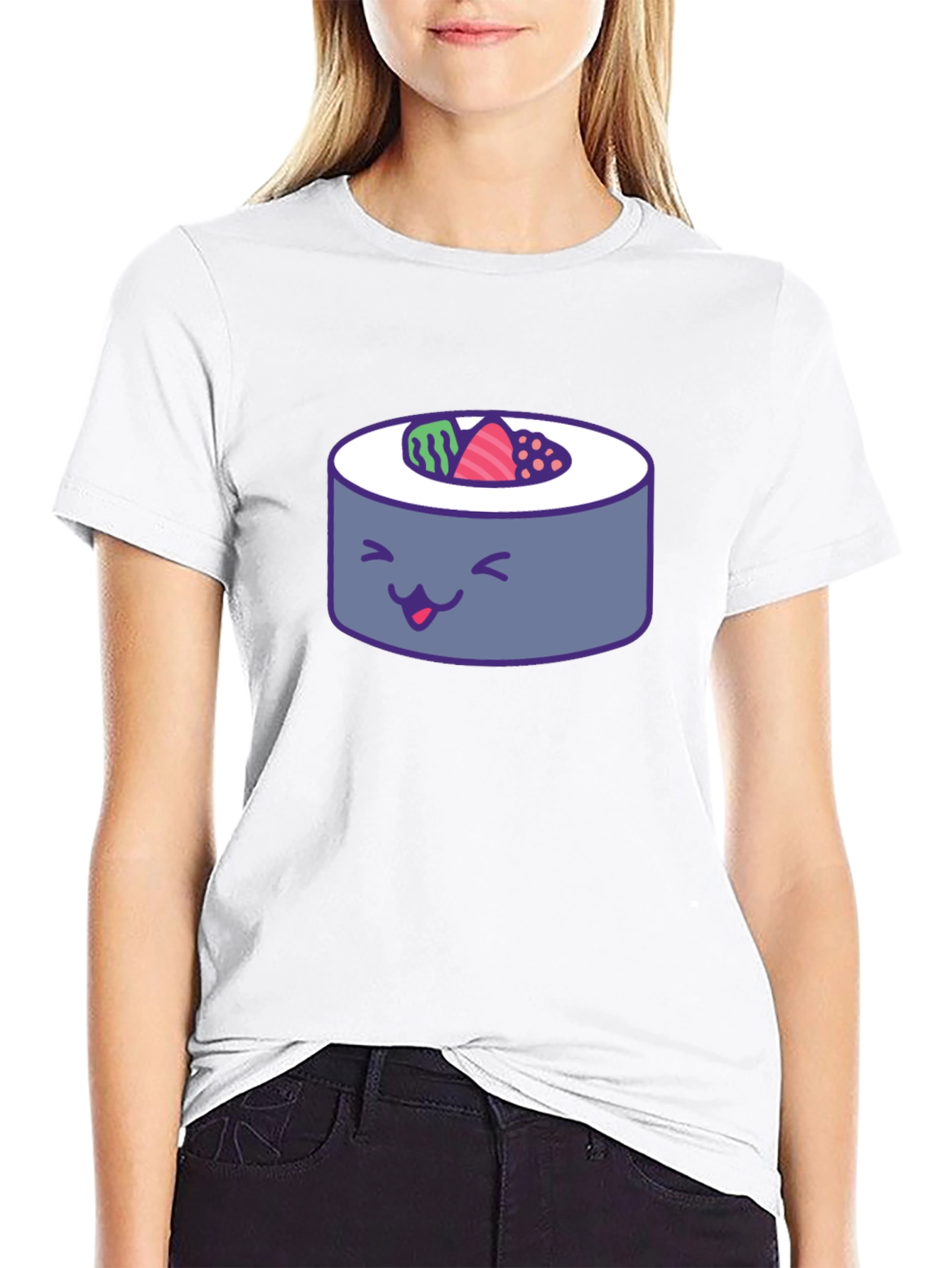 Sushi Roll Graphic Tee - Fun Foodie T-Shirt