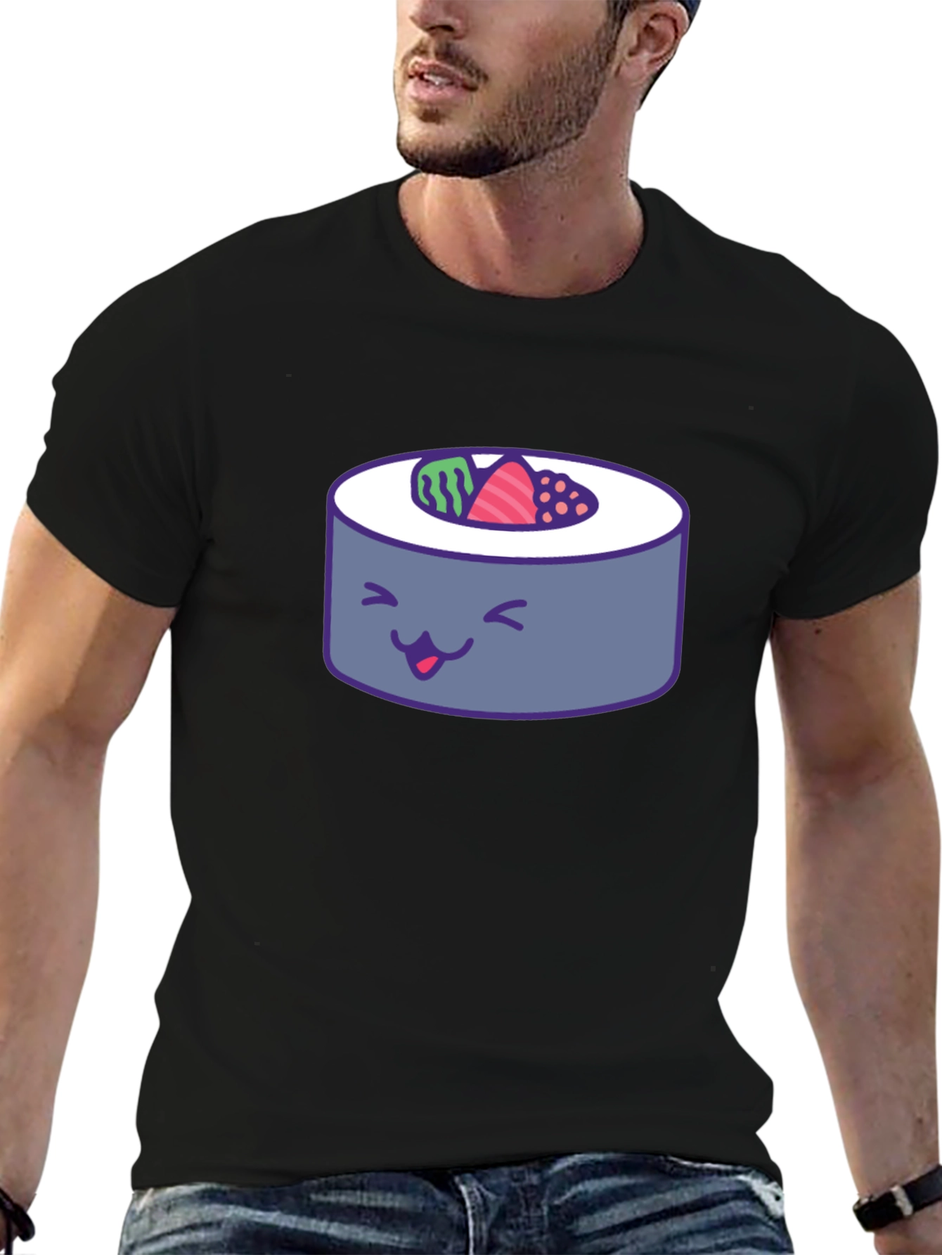 Sushi Roll Graphic Tee - Fun Foodie T-Shirt