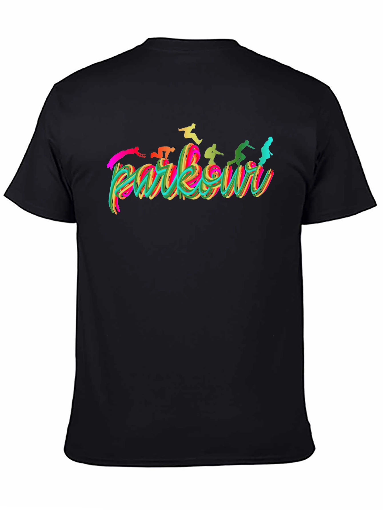Parkour Silhouette Graphic Tee - Black