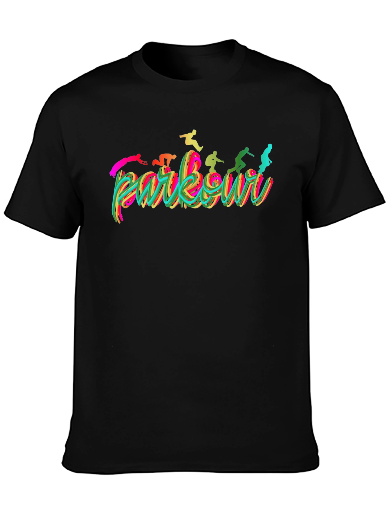 Parkour Silhouette Graphic Tee - Black