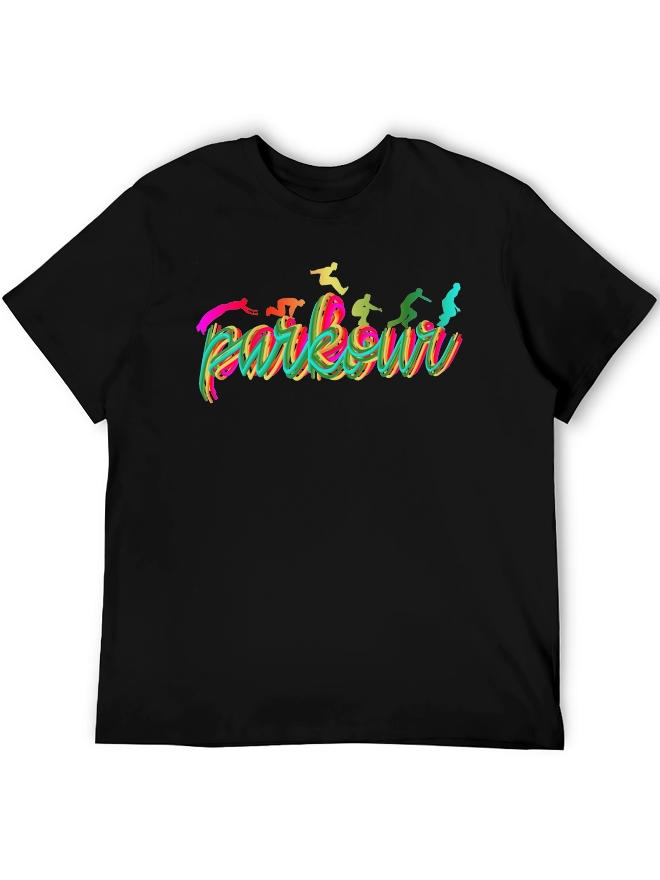Parkour Silhouette Graphic Tee - Black