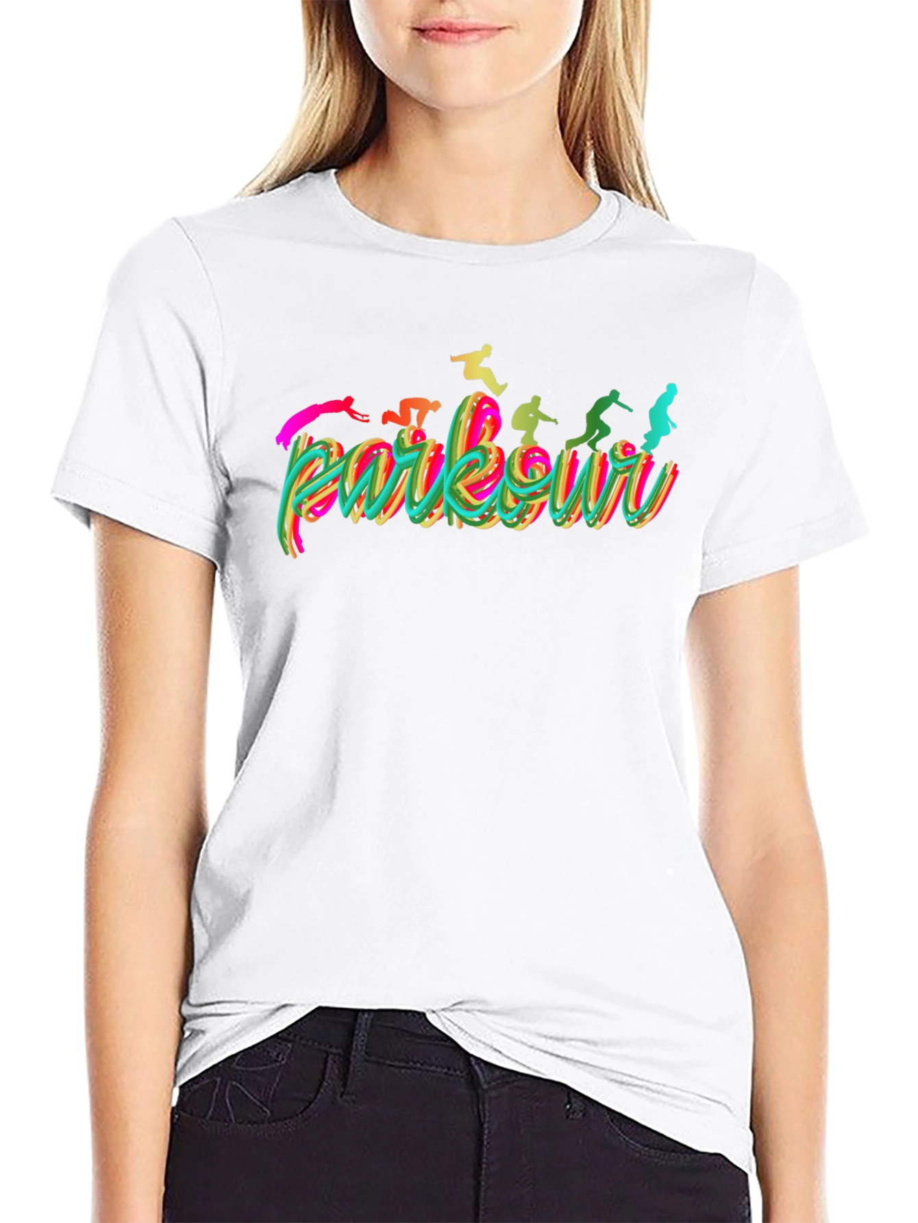 Parkour Silhouette Graphic Tee - Black