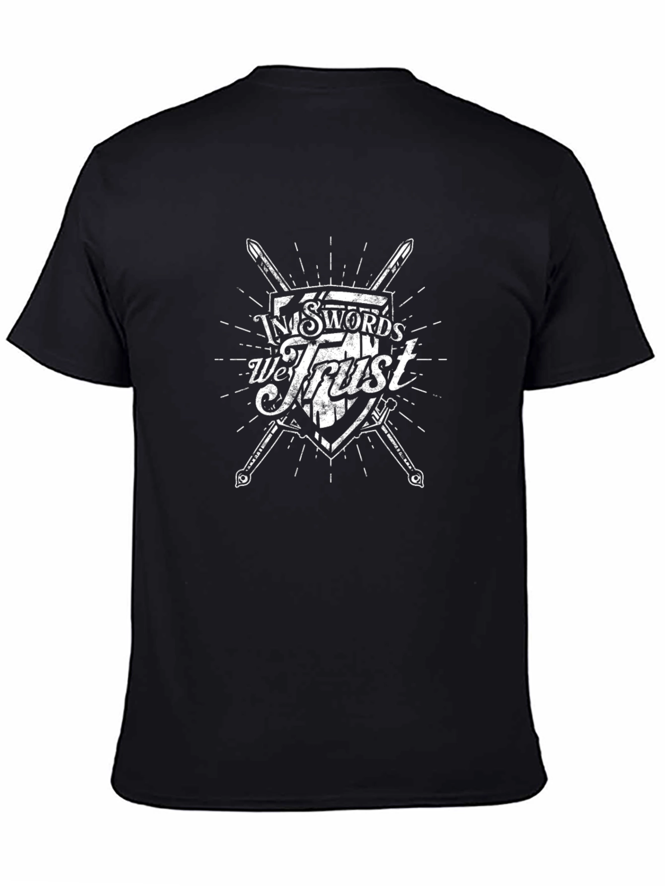In Swords We Trust Black Graphic Tee