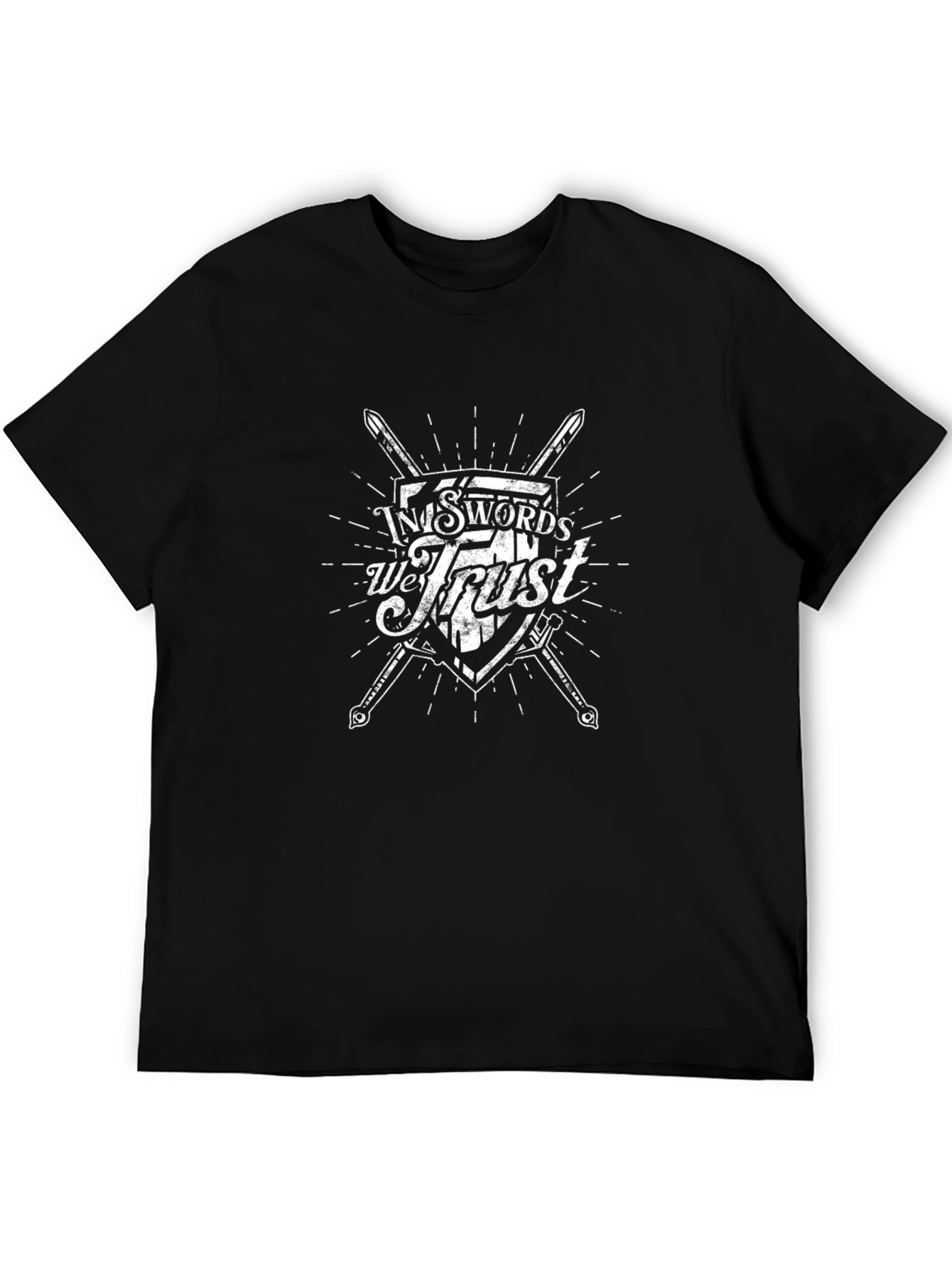 In Swords We Trust Black Graphic Tee