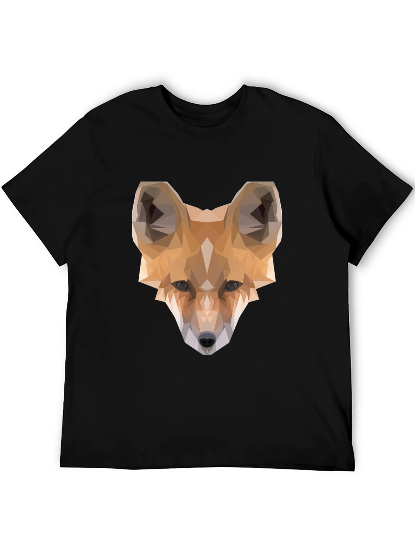 Geometric Fox Graphic Tee - Modern Mens T-Shirt