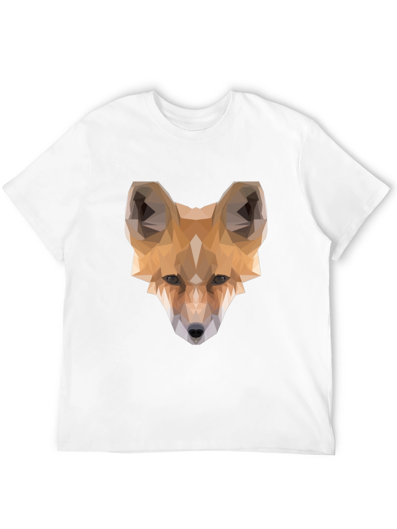 Geometric Fox Graphic Tee - Modern Mens T-Shirt