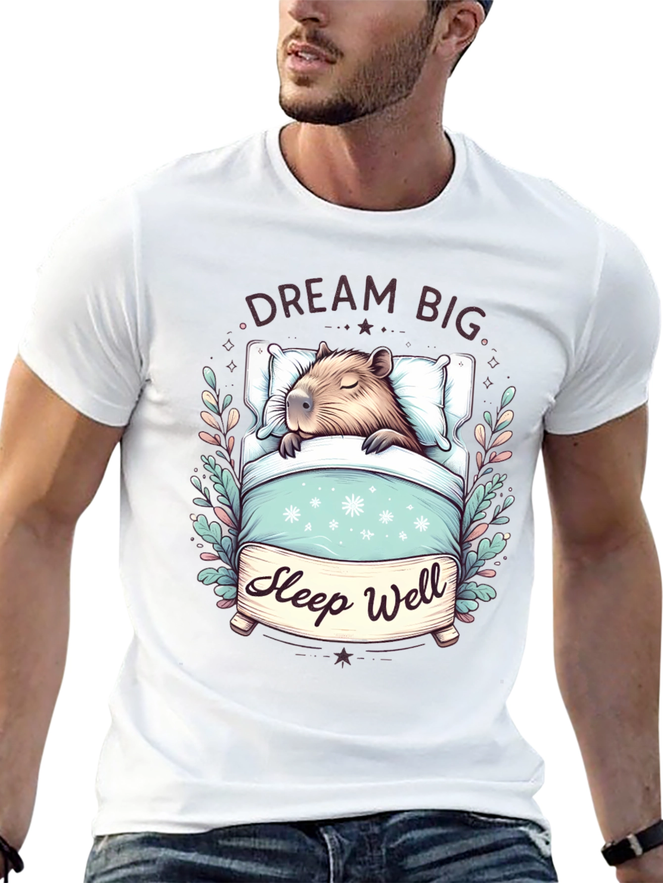 Dream Big Sleep Well Capybara T-Shirt