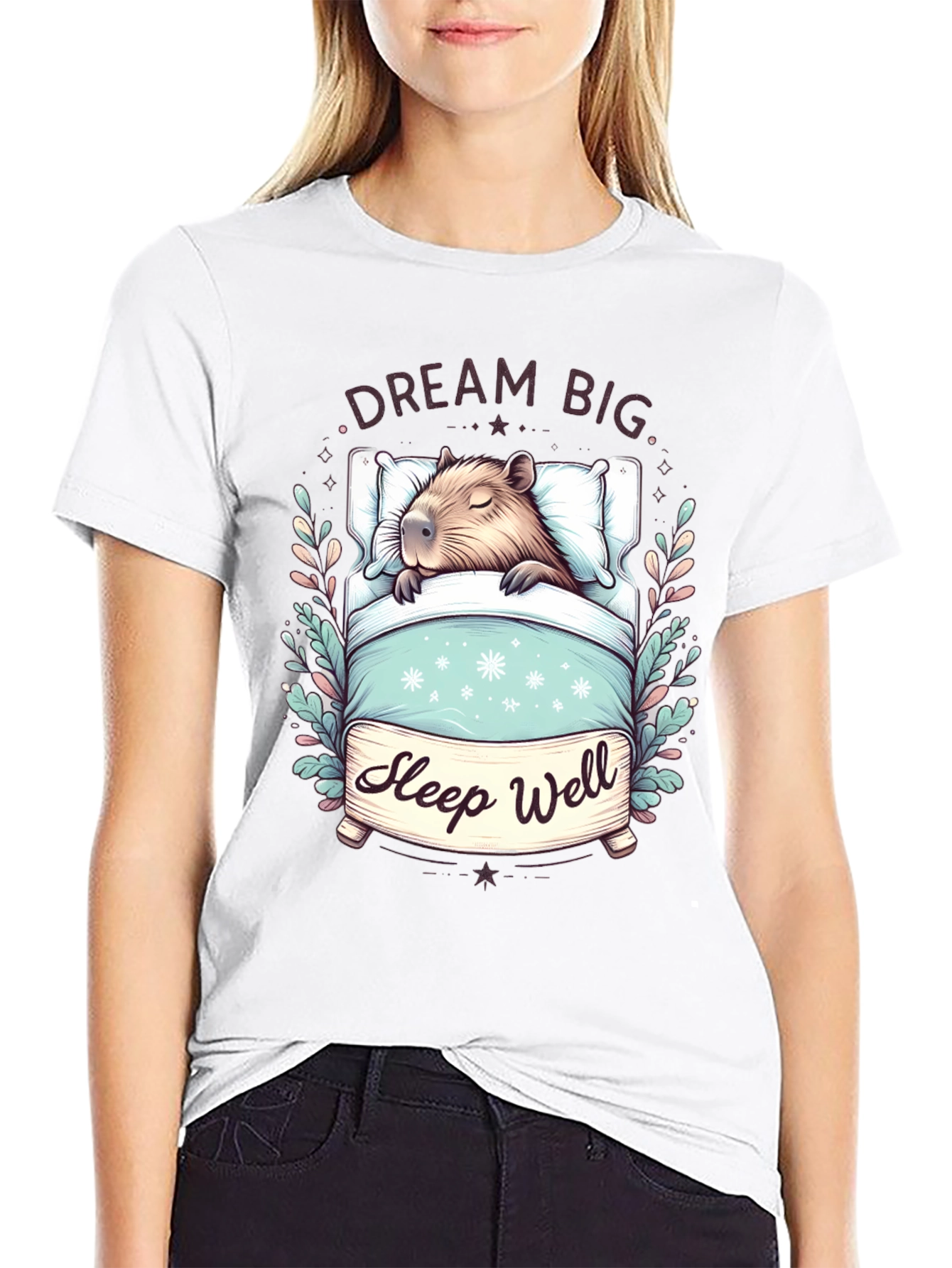 Dream Big Sleep Well Capybara T-Shirt