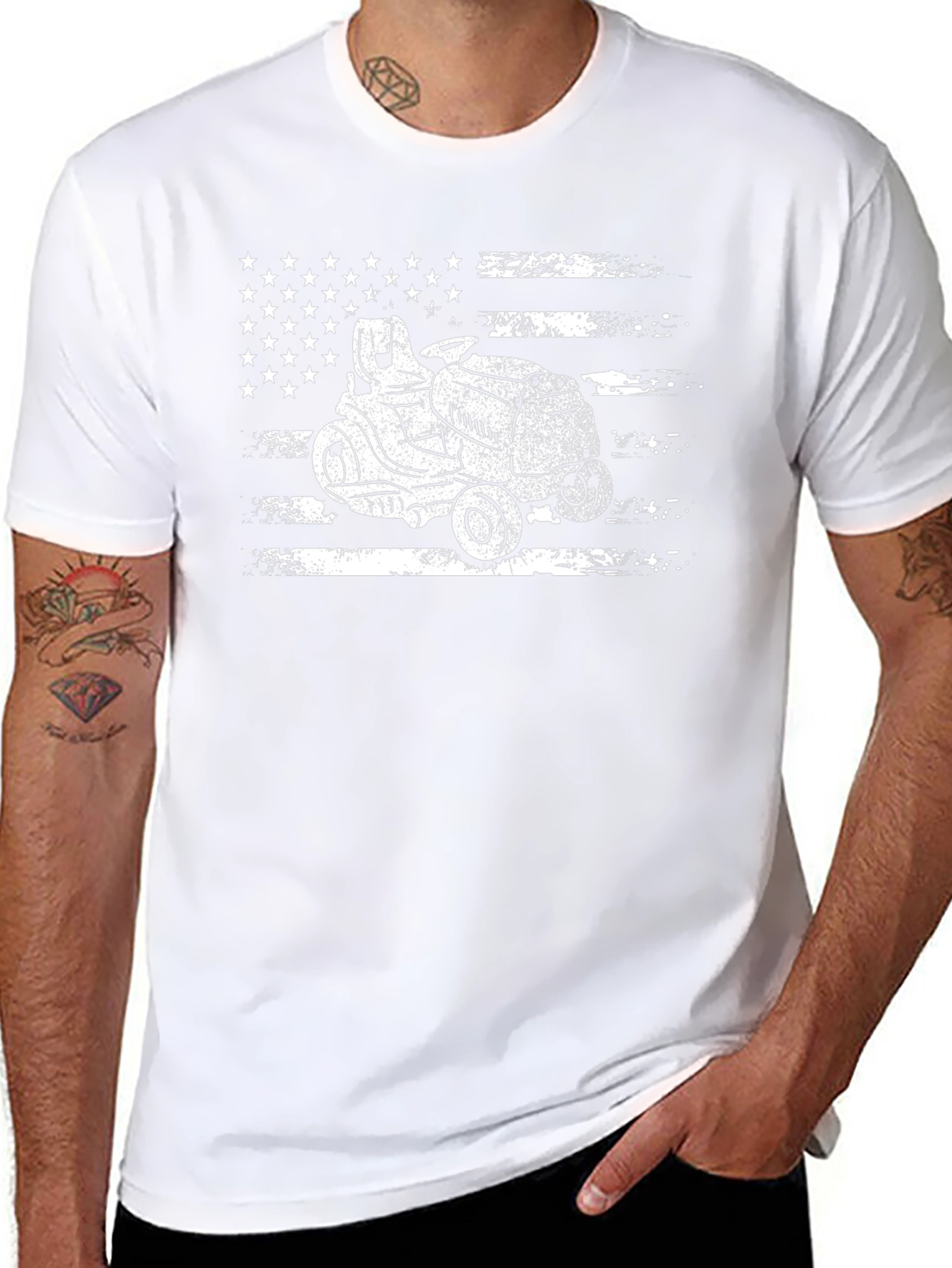 American Lawn Mower T-Shirt - Patriotic Ride