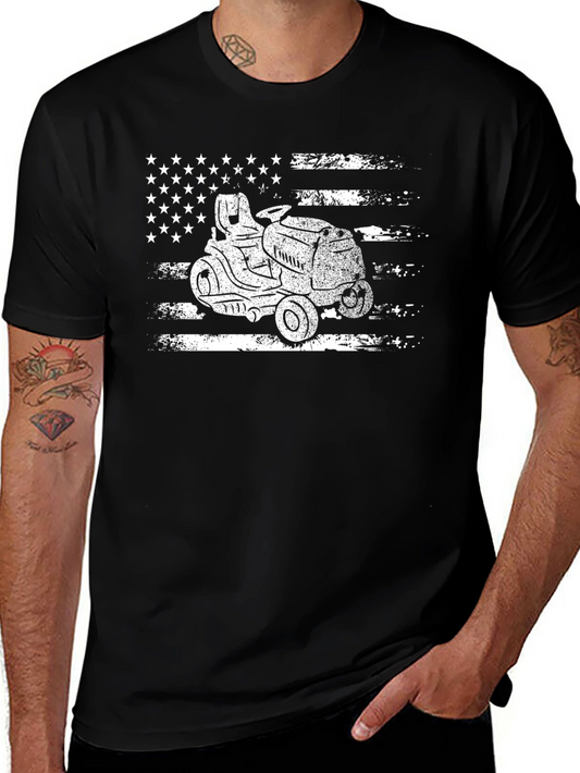 American Lawn Mower T-Shirt - Patriotic Ride