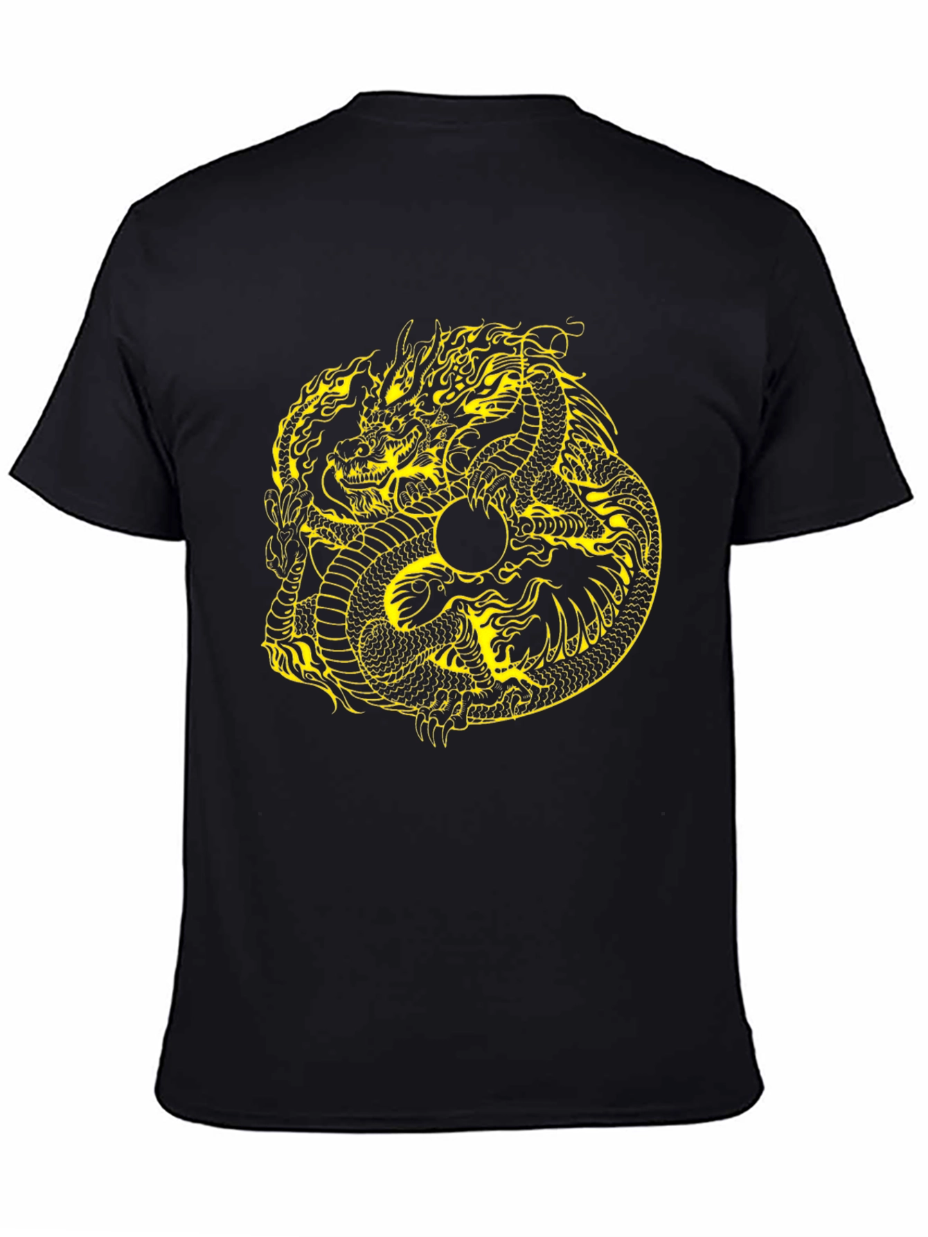 Dragon Yin Yang Graphic Black T-Shirt