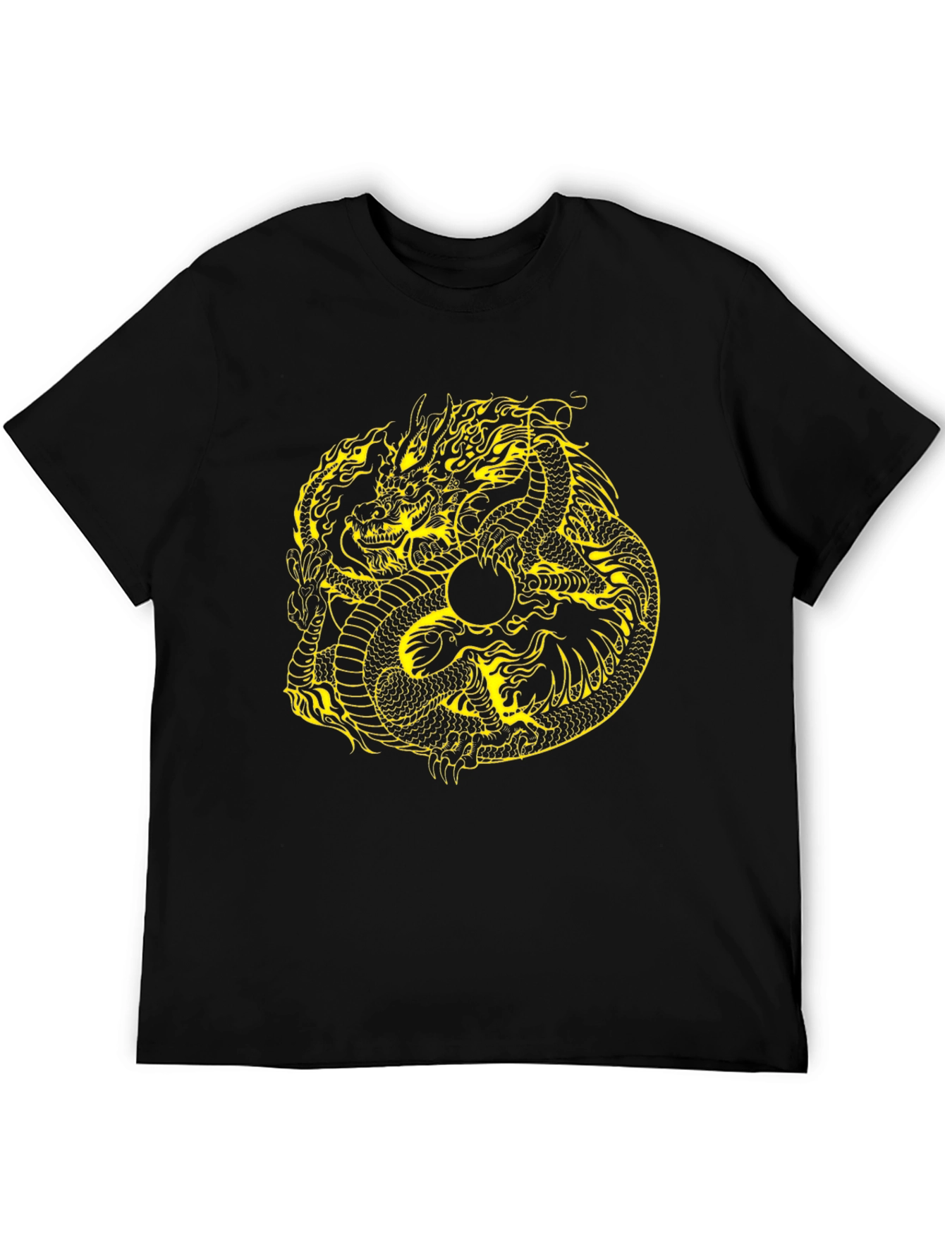 Dragon Yin Yang Graphic Black T-Shirt
