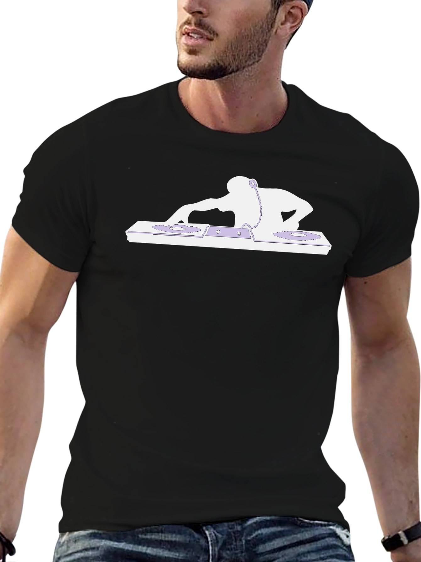 DJ Graphic Tee - Black Cotton T-Shirt