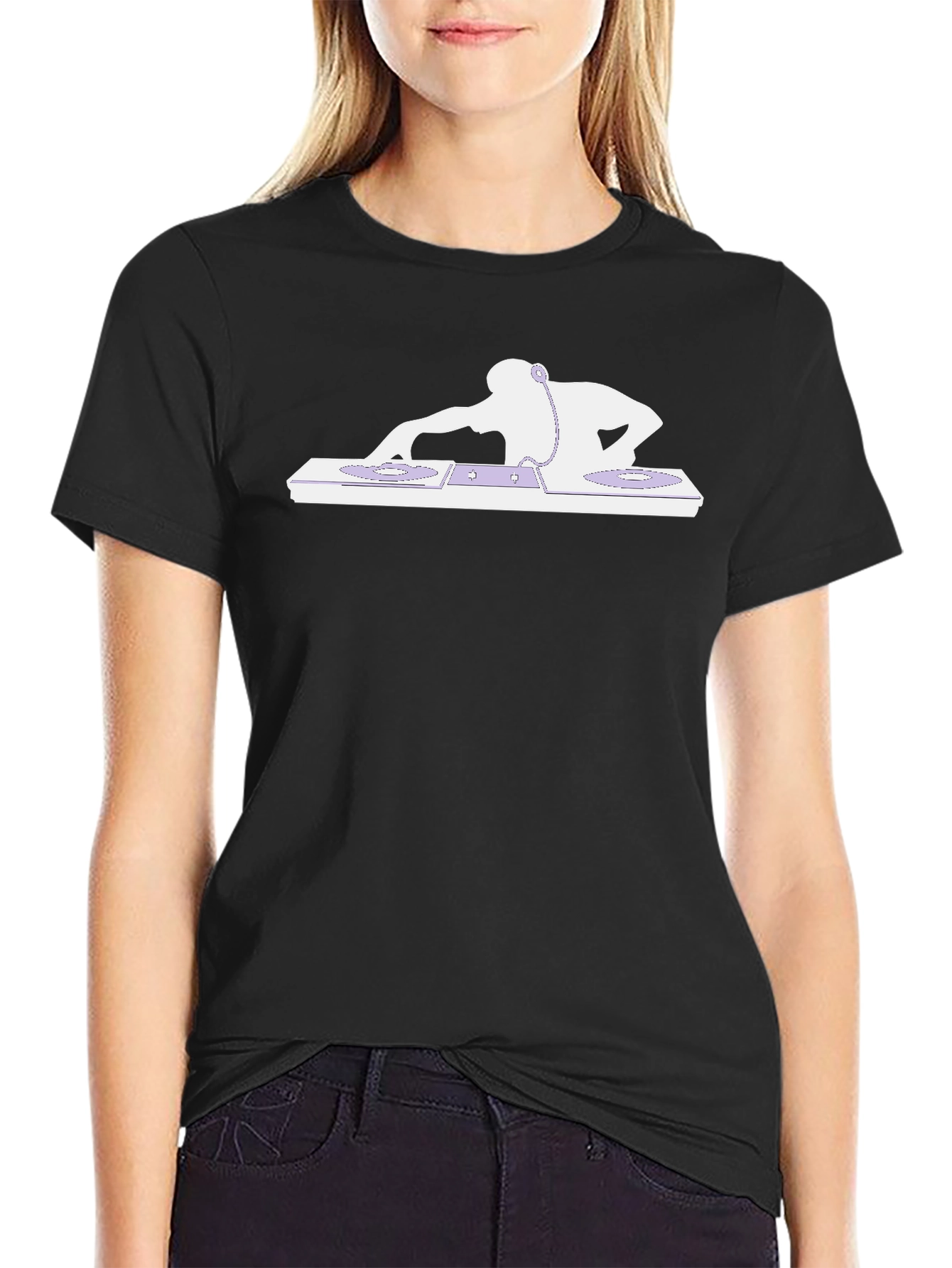 DJ Graphic Tee - Black Cotton T-Shirt