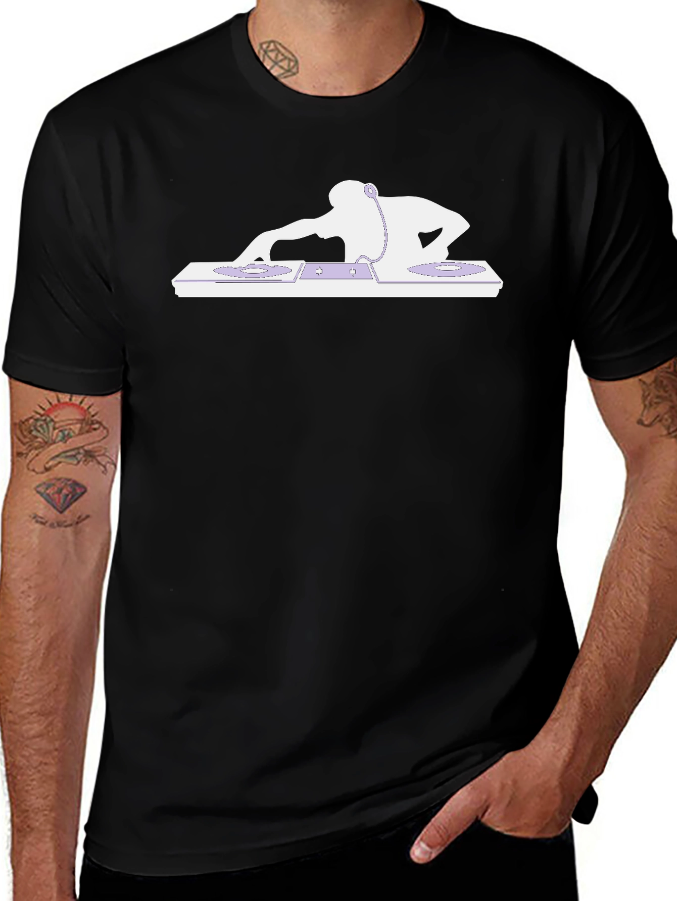 DJ Graphic Tee - Black Cotton T-Shirt