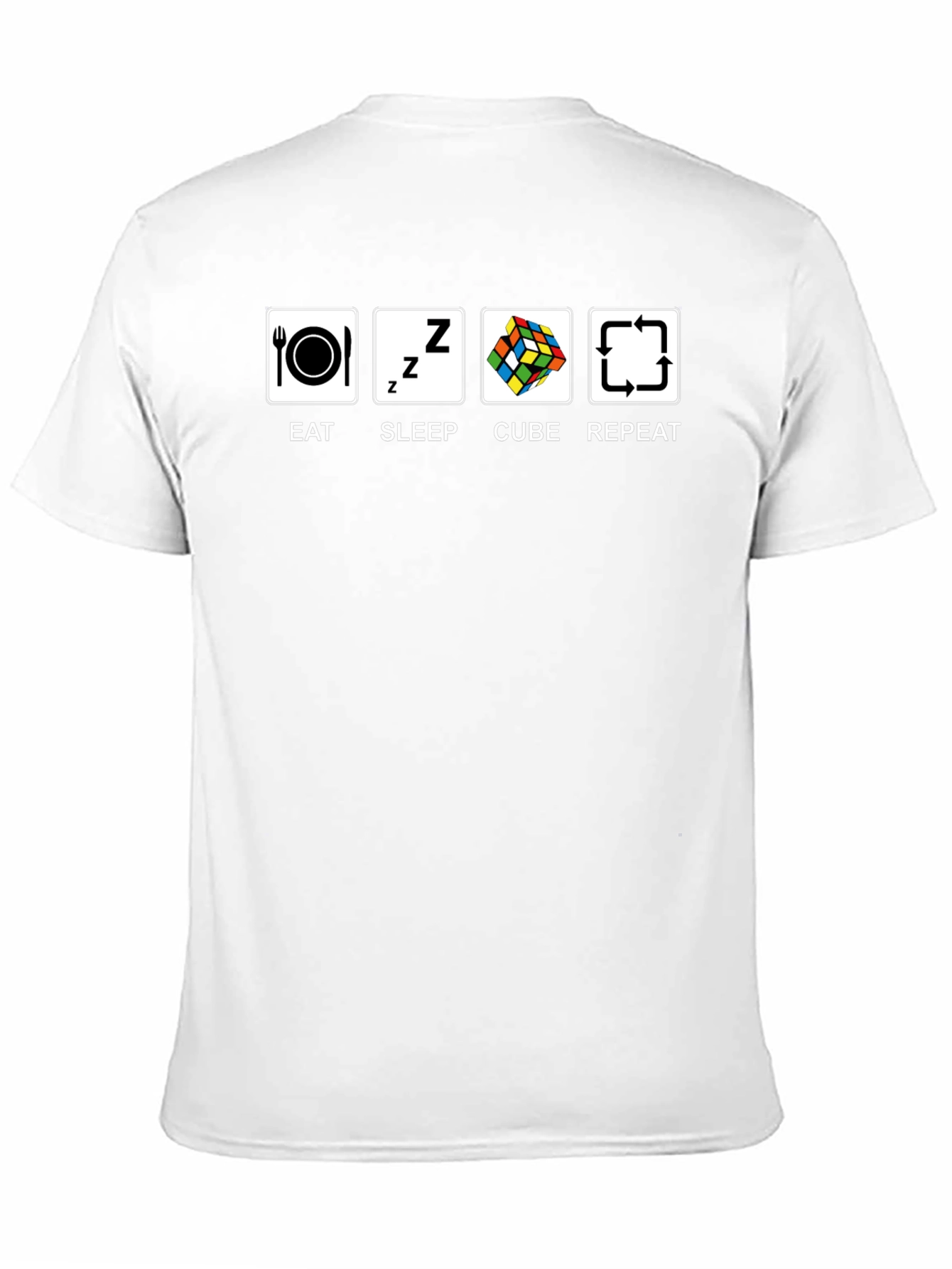 Eat Sleep Cube Repeat Black T-Shirt
