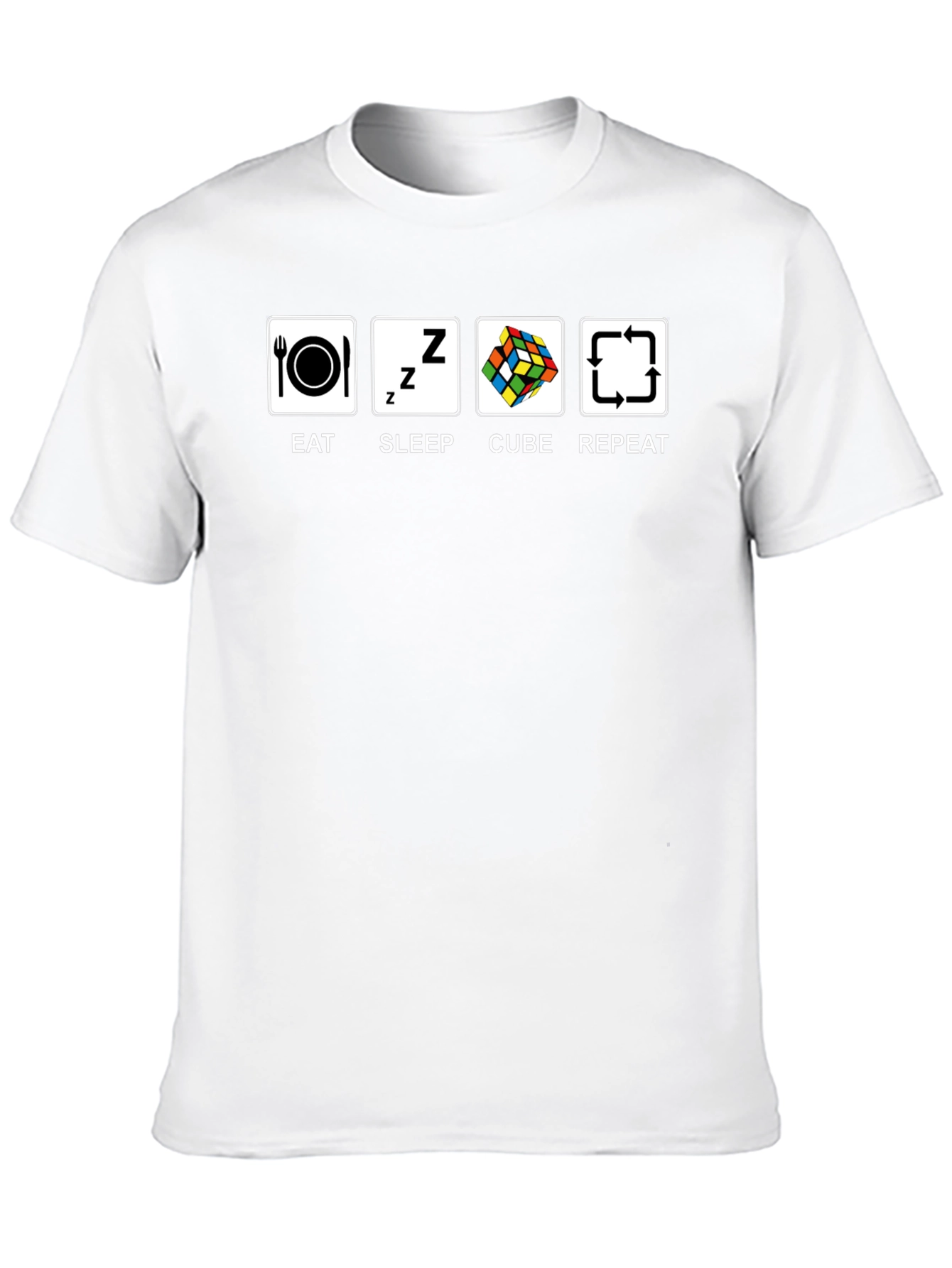 Eat Sleep Cube Repeat Black T-Shirt