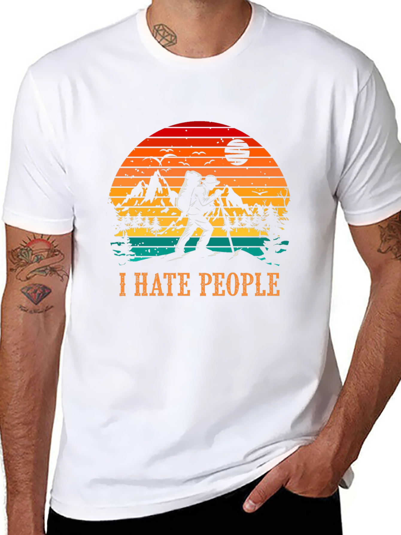 I Hate People Hiking Nature Graphic Tee