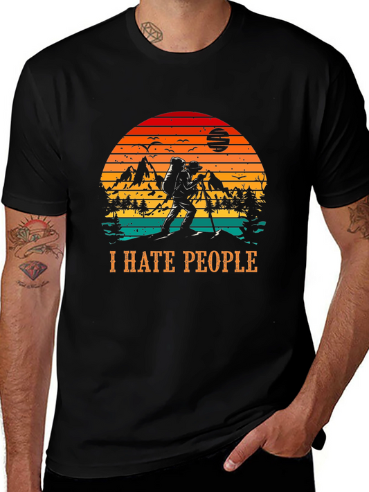 I Hate People Hiking Nature Graphic Tee