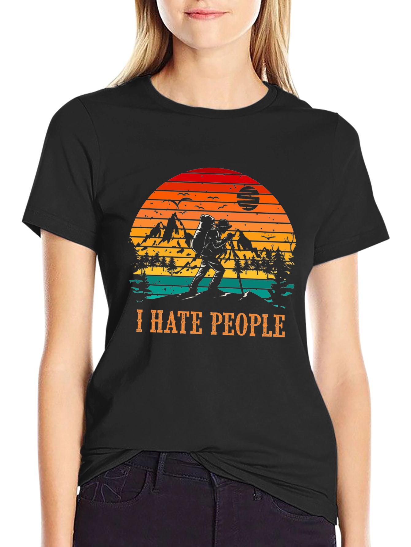 I Hate People Hiking Nature Graphic Tee