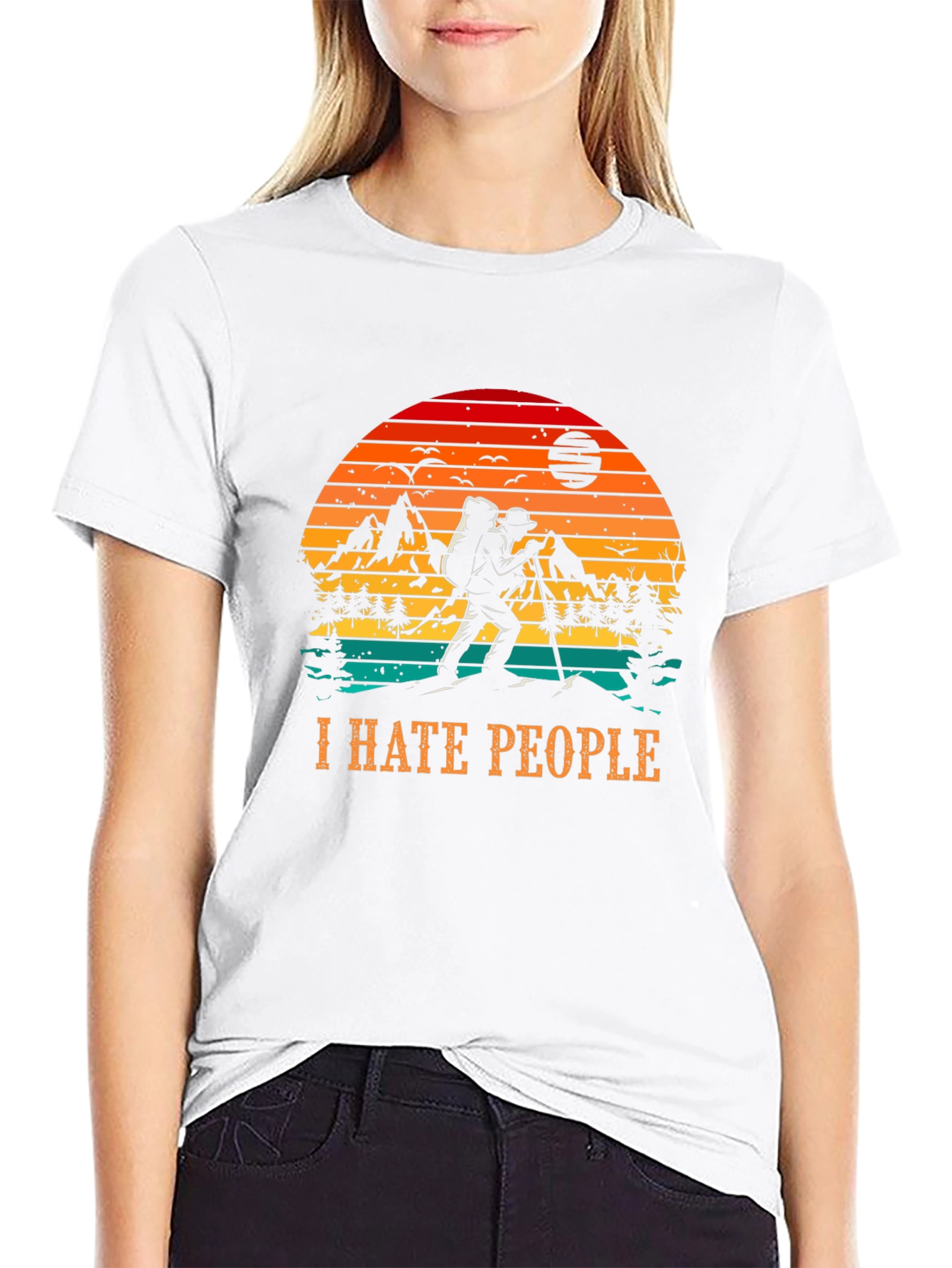 I Hate People Hiking Nature Graphic Tee