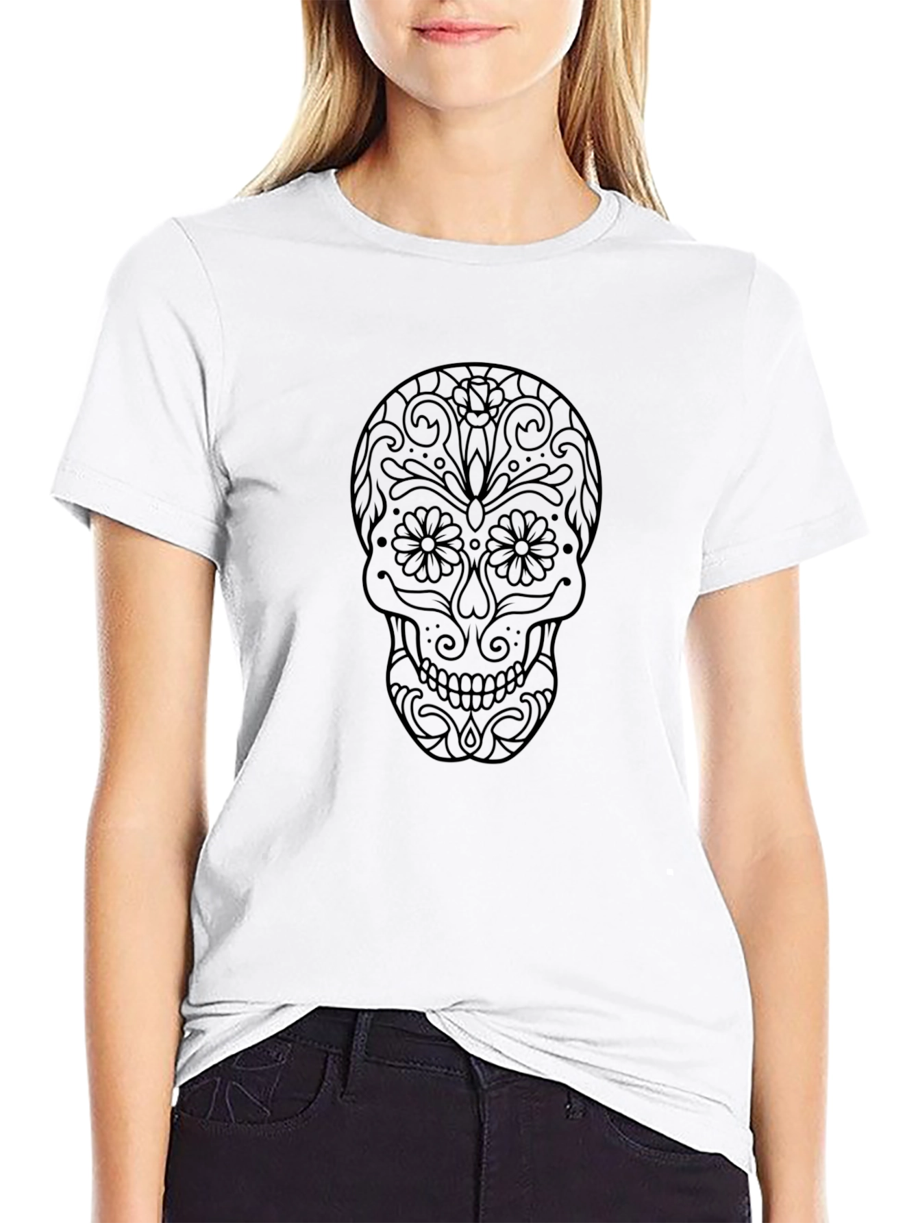 Day of the Dead Skull Graphic Tee