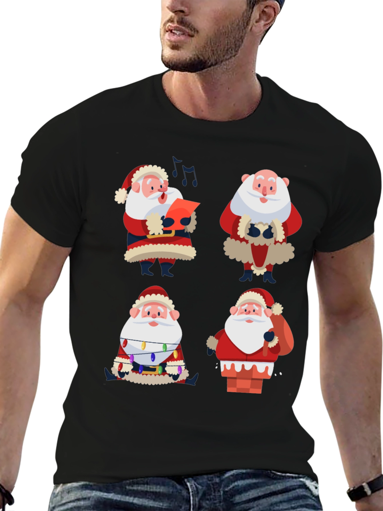 Santa Claus Graphic Tee - Holiday Cheer T-Shirt