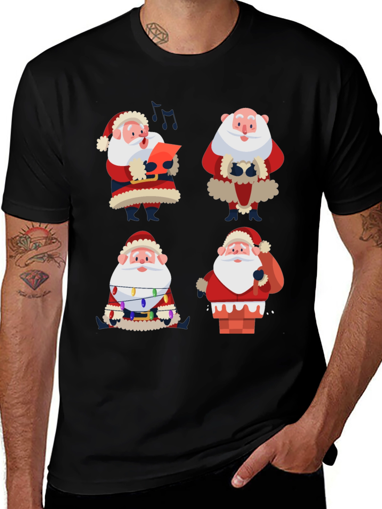 Santa Claus Graphic Tee - Holiday Cheer T-Shirt